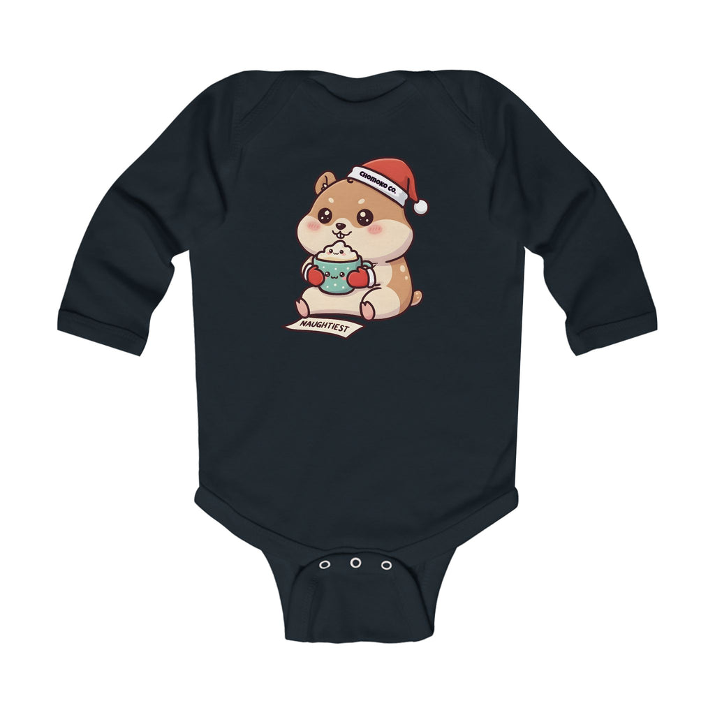 Atsu drinking Eggnog Infant Long Sleeve Bodysuit