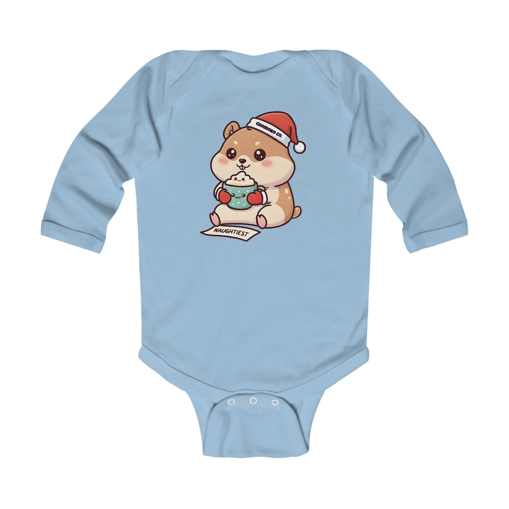 Atsu drinking Eggnog Infant Long Sleeve Bodysuit