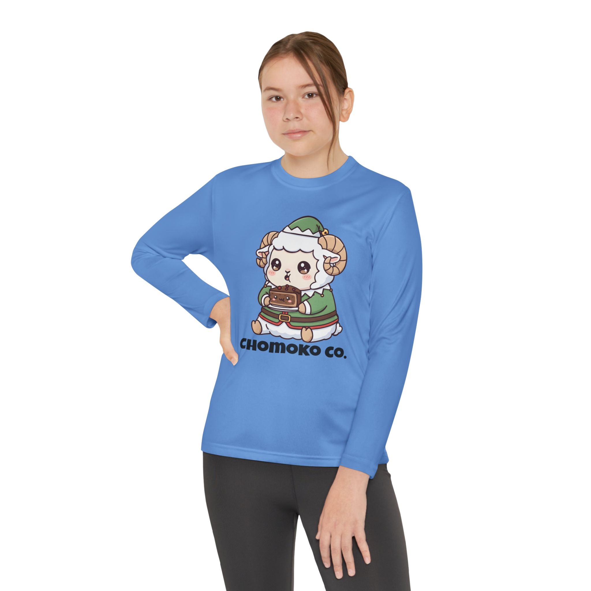Bashi in an elf costume Youth Long Sleeve Competitor Tee