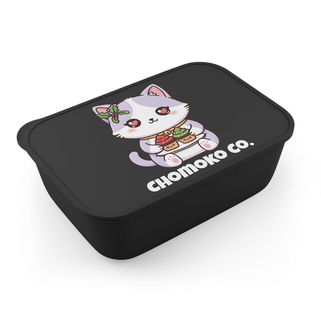 Nori with Christmas Cupcakes PLA Bento Box with Band and Utensils