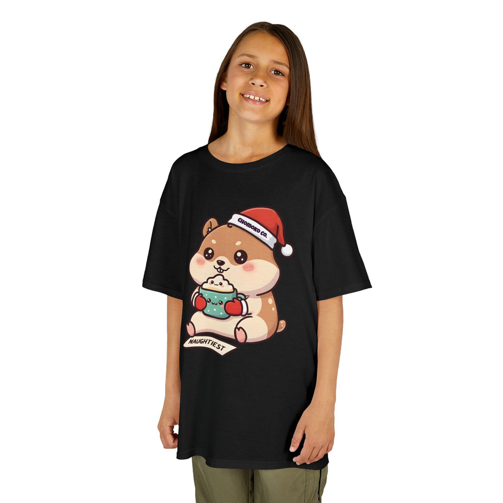 Atsu drinking Eggnog Kids Heavy Cotton™ Tee