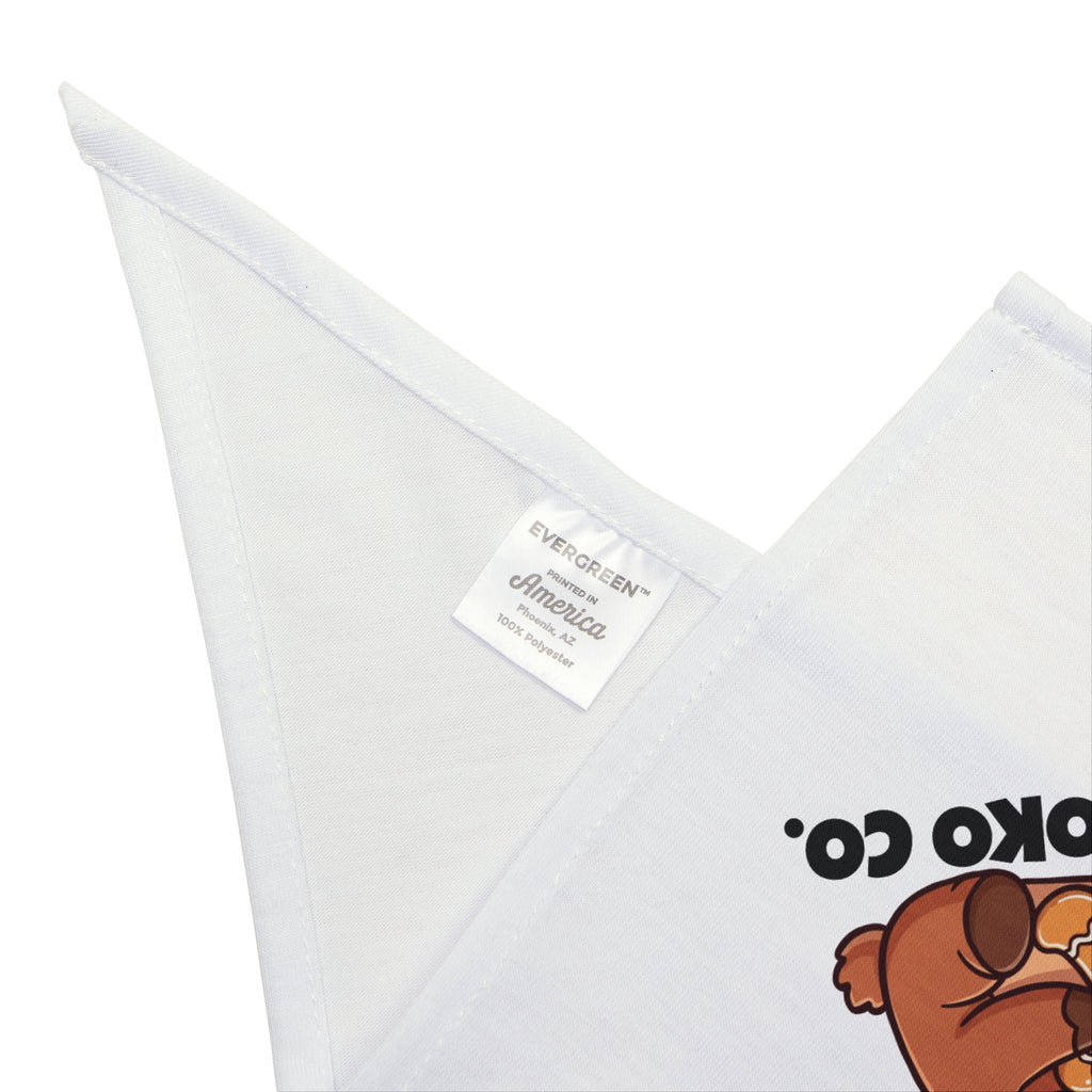 Haru eating a Gingerbread Man Pet Bandana