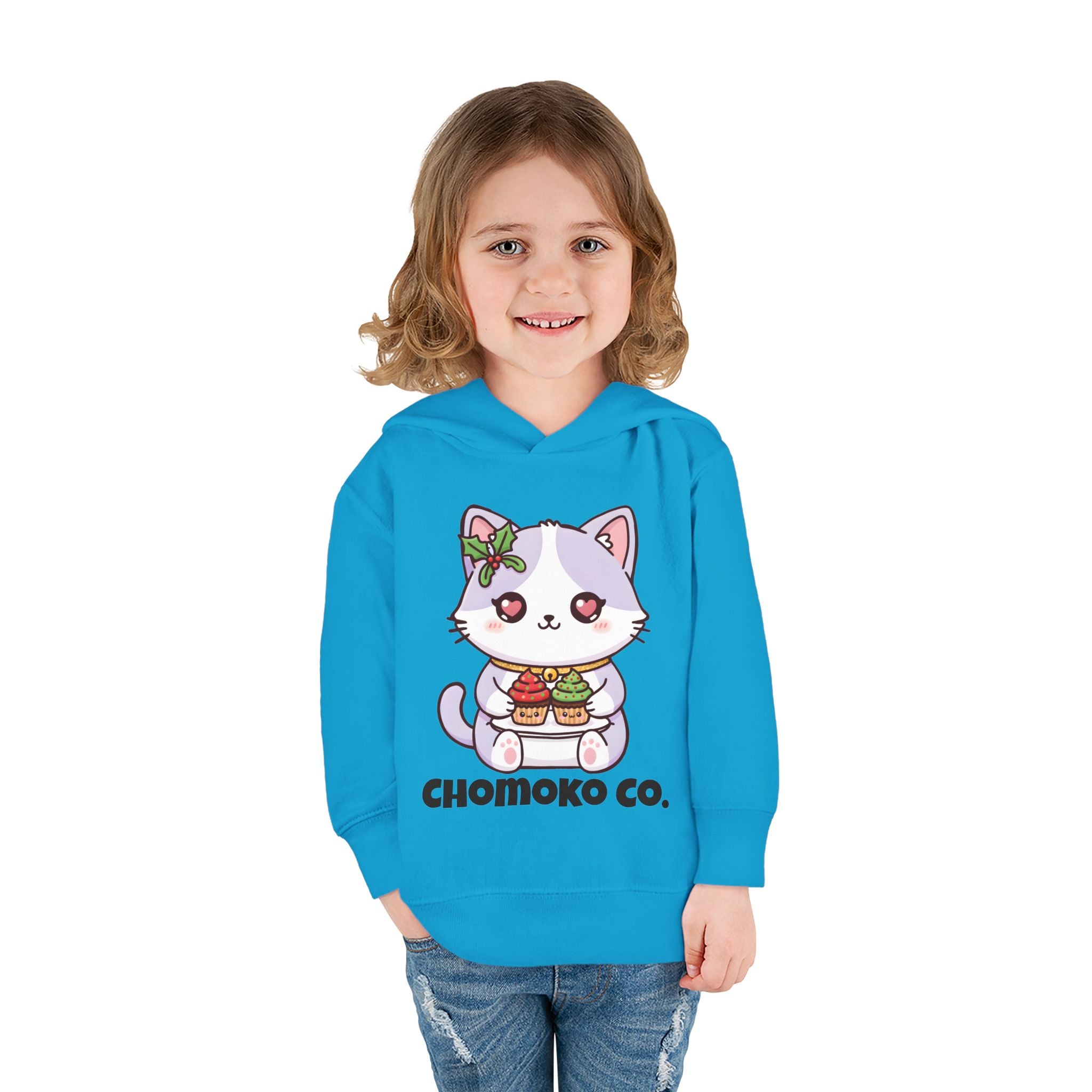 Nori with Christmas Cupcakes Toddler Pullover Fleece Hoodie