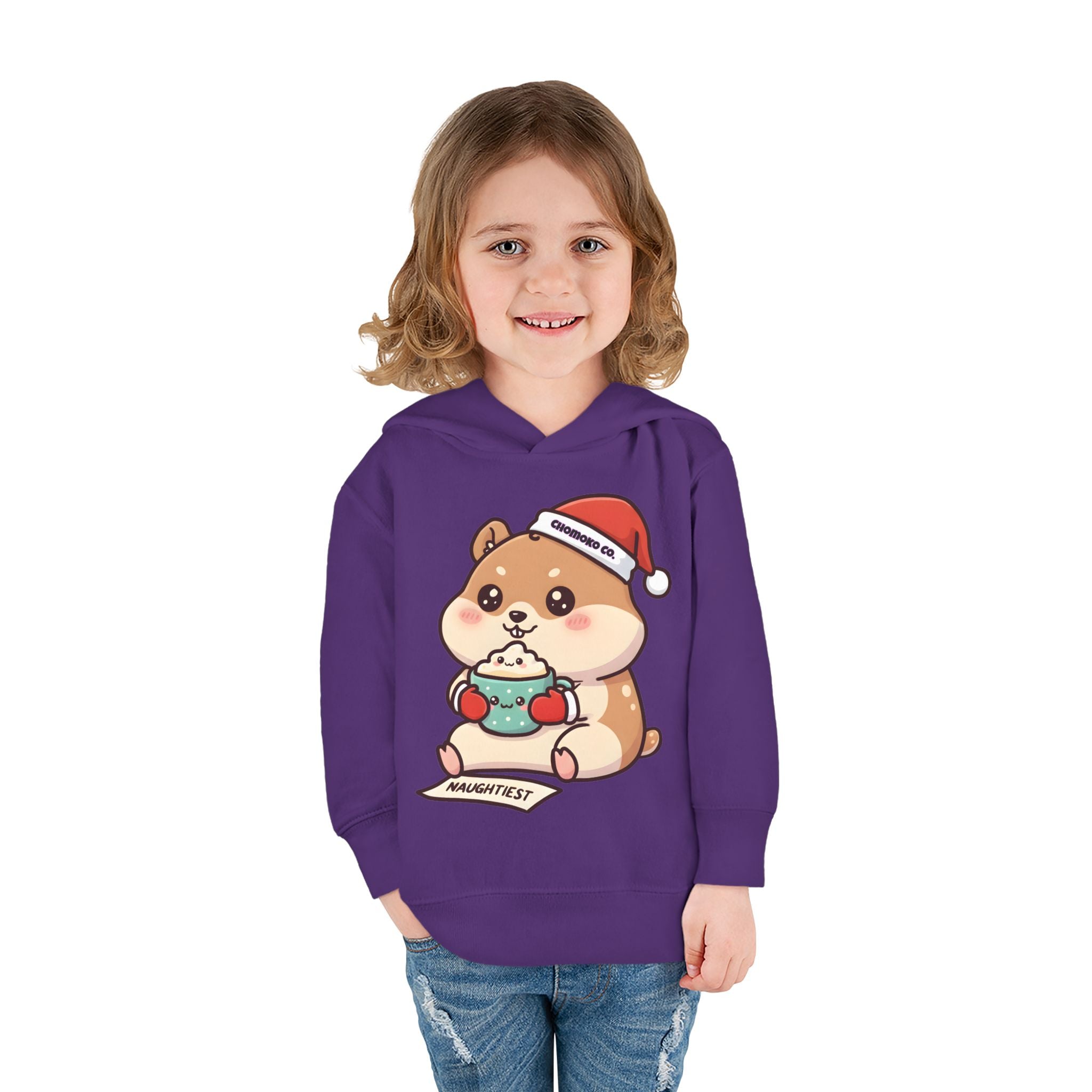 Atsu drinking Eggnog Toddler Pullover Fleece Hoodie