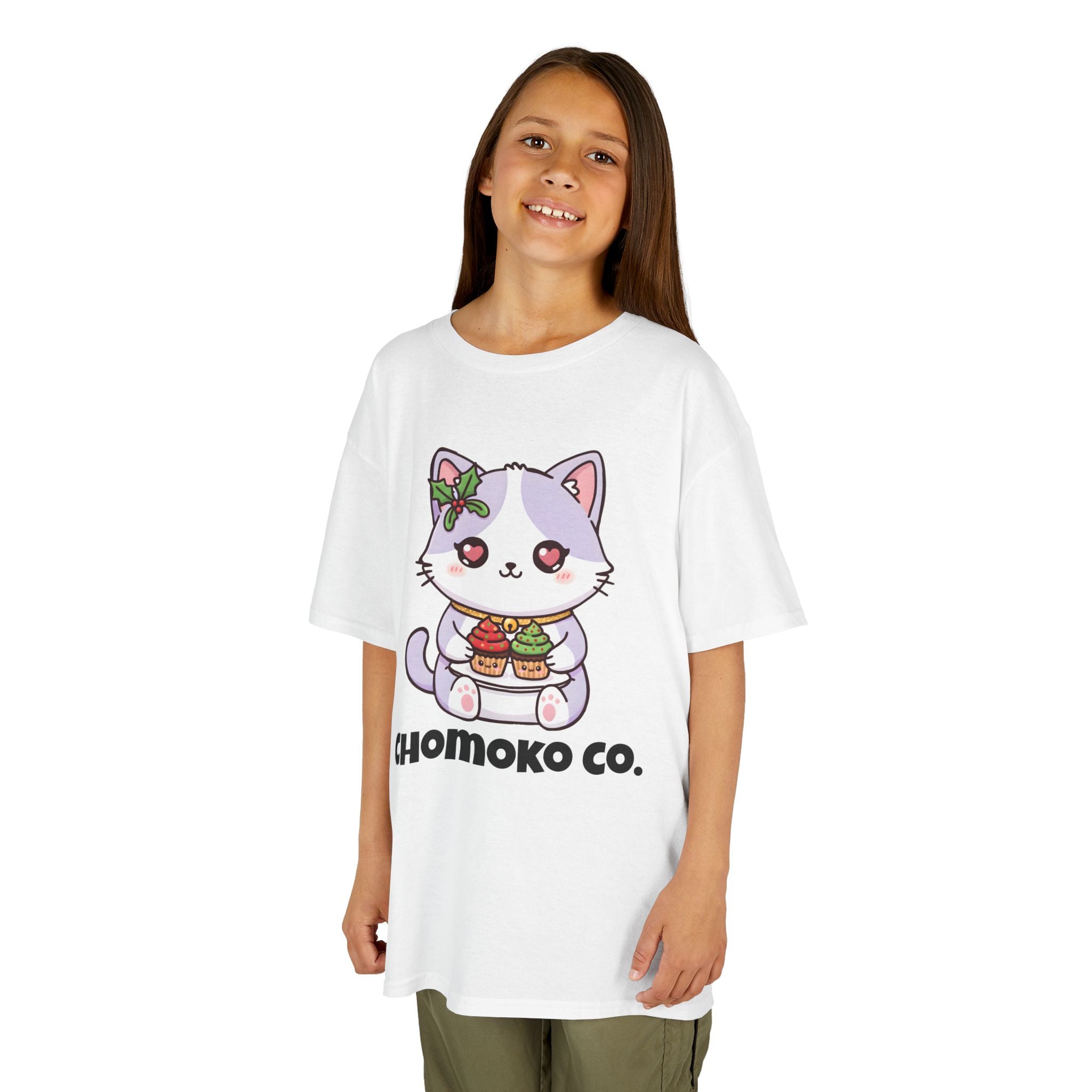 Nori with Christmas Cupcakes Kids Heavy Cotton™ Tee