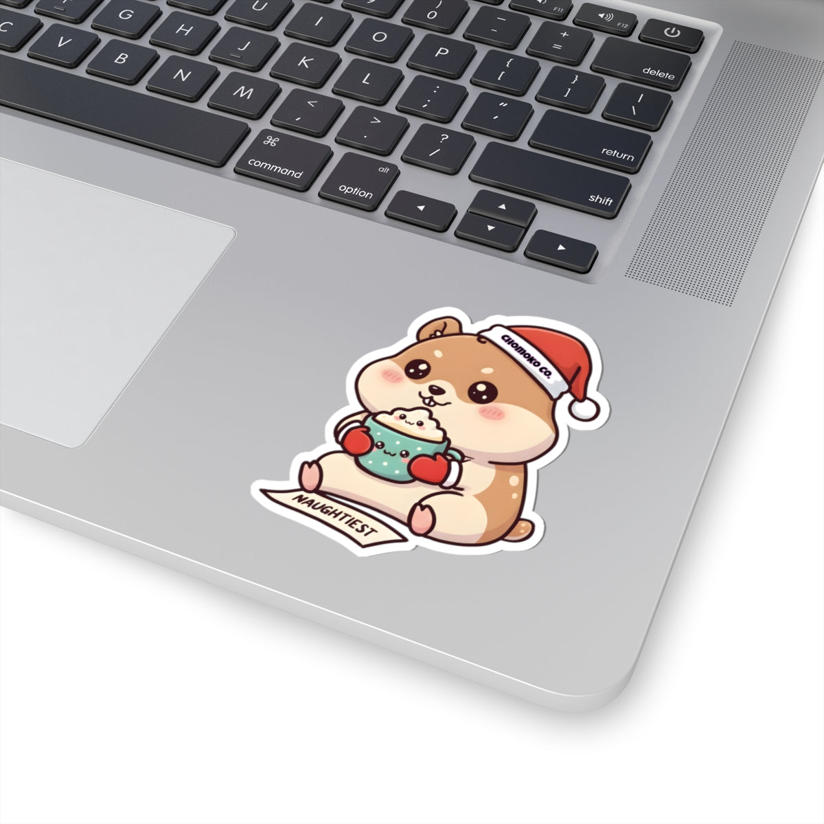 Atsu drinking Eggnog Kiss-Cut Sticker