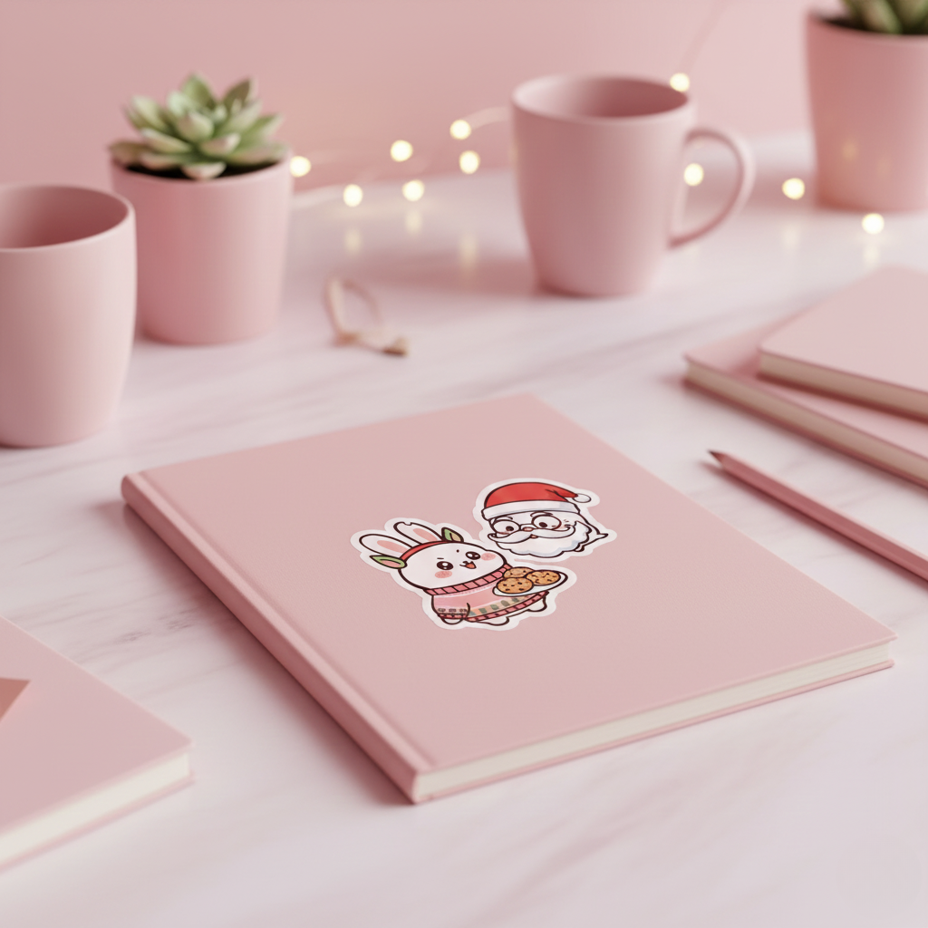 Chomoko and Oji Christmas Kiss-Cut Stickers