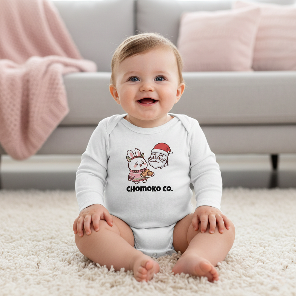 Chomoko and Santa Oji Infant Long Sleeve Bodysuit