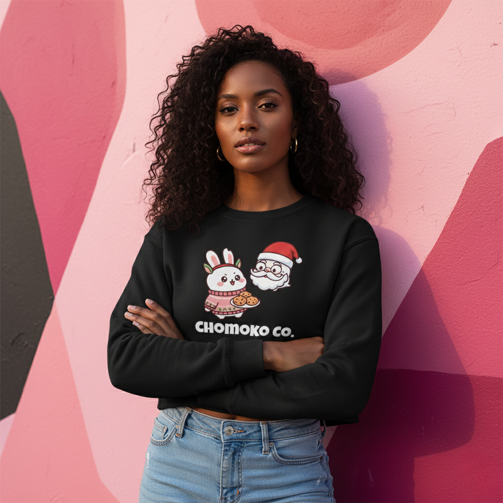 Chomoko and santa Oji Women's Cropped Sweatshirt