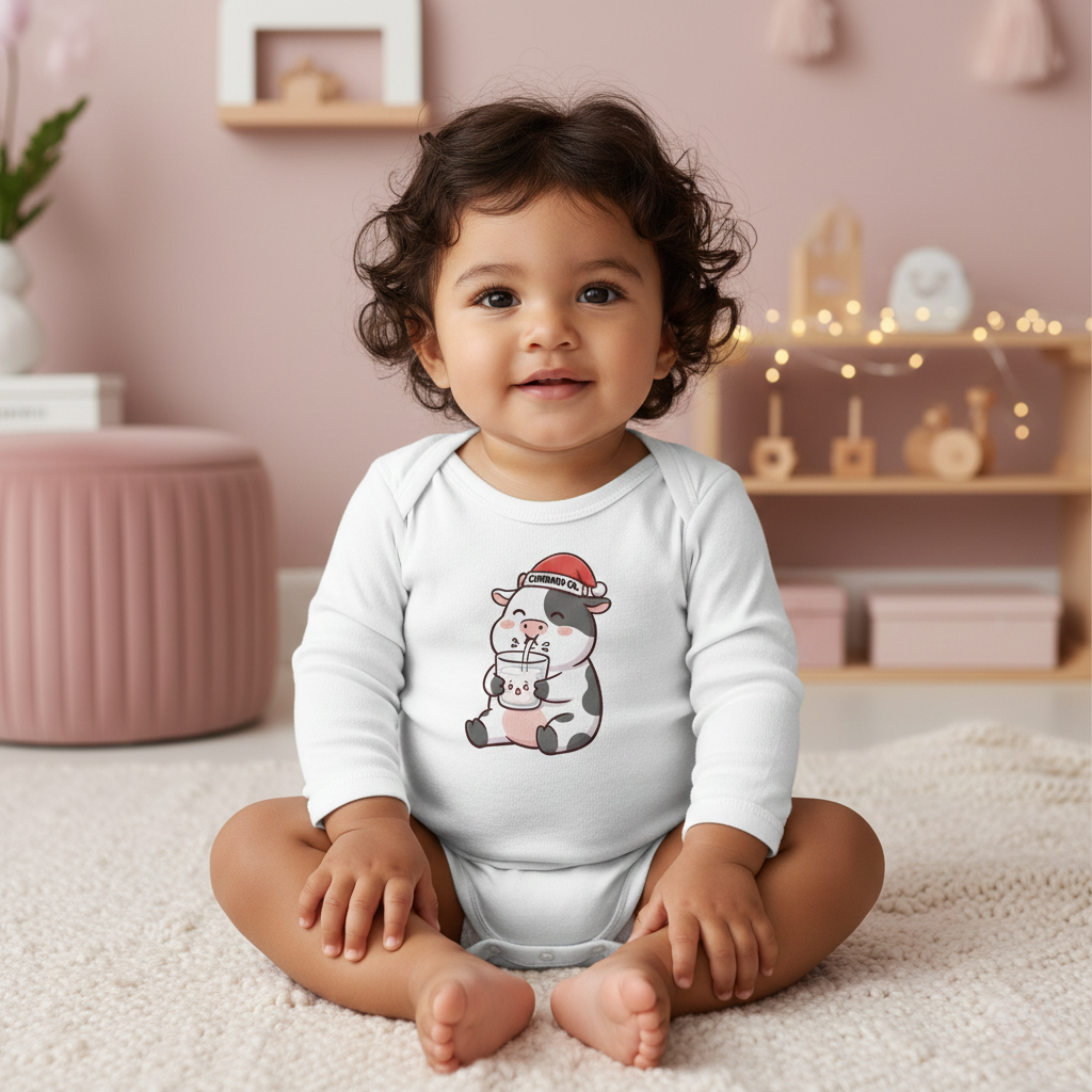 Kolby with Santa hat Infant Long Sleeve Bodysuit