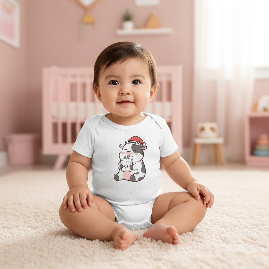 Kolby with Santa hat Infant Fine Jersey Bodysuit