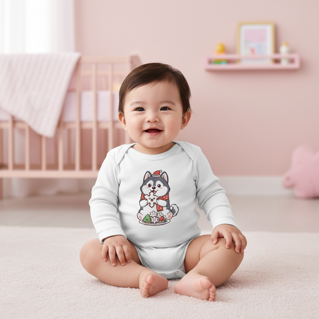 Koda with Christmas Sugar cookies Infant Long Sleeve Bodysuit