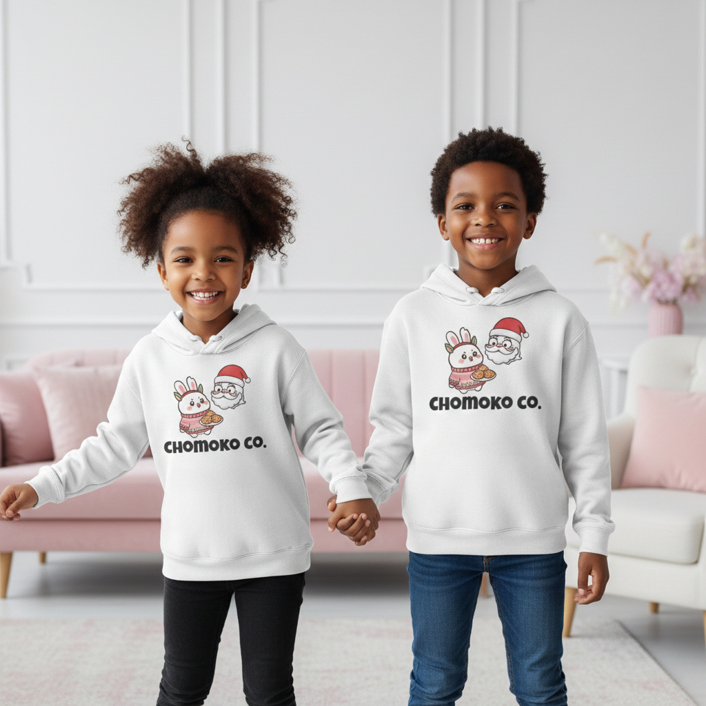 Chomoko and Santa Oji Youth Heavy Blend Hooded Sweatshirt