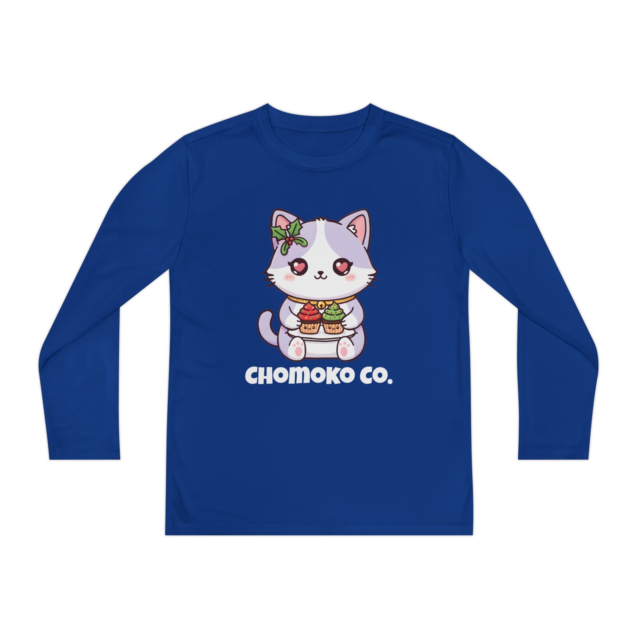 Nori with Christmas Cupcakes Youth Long Sleeve Competitor Tee