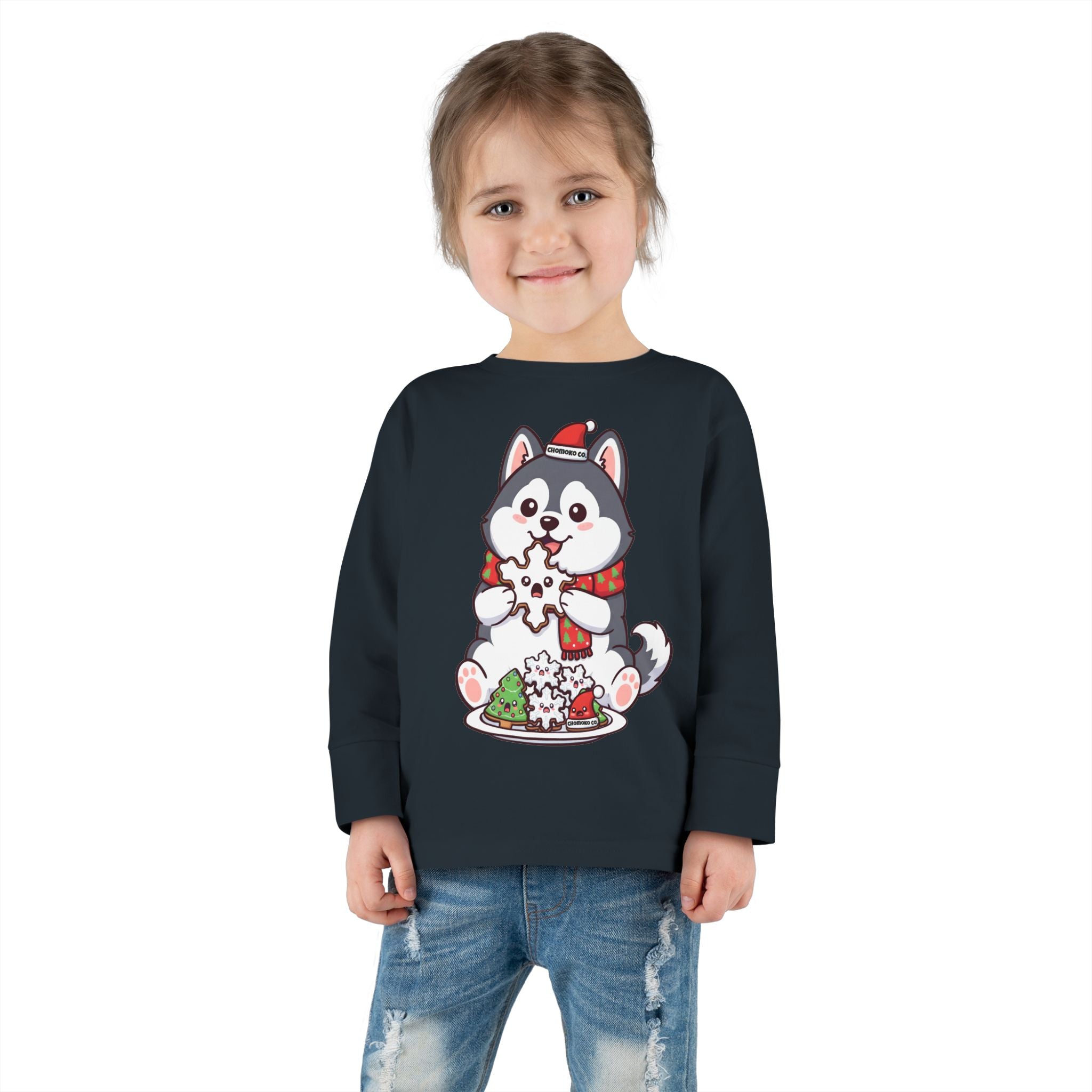 Koda eating Sugar cookies Toddler Long Sleeve Tee
