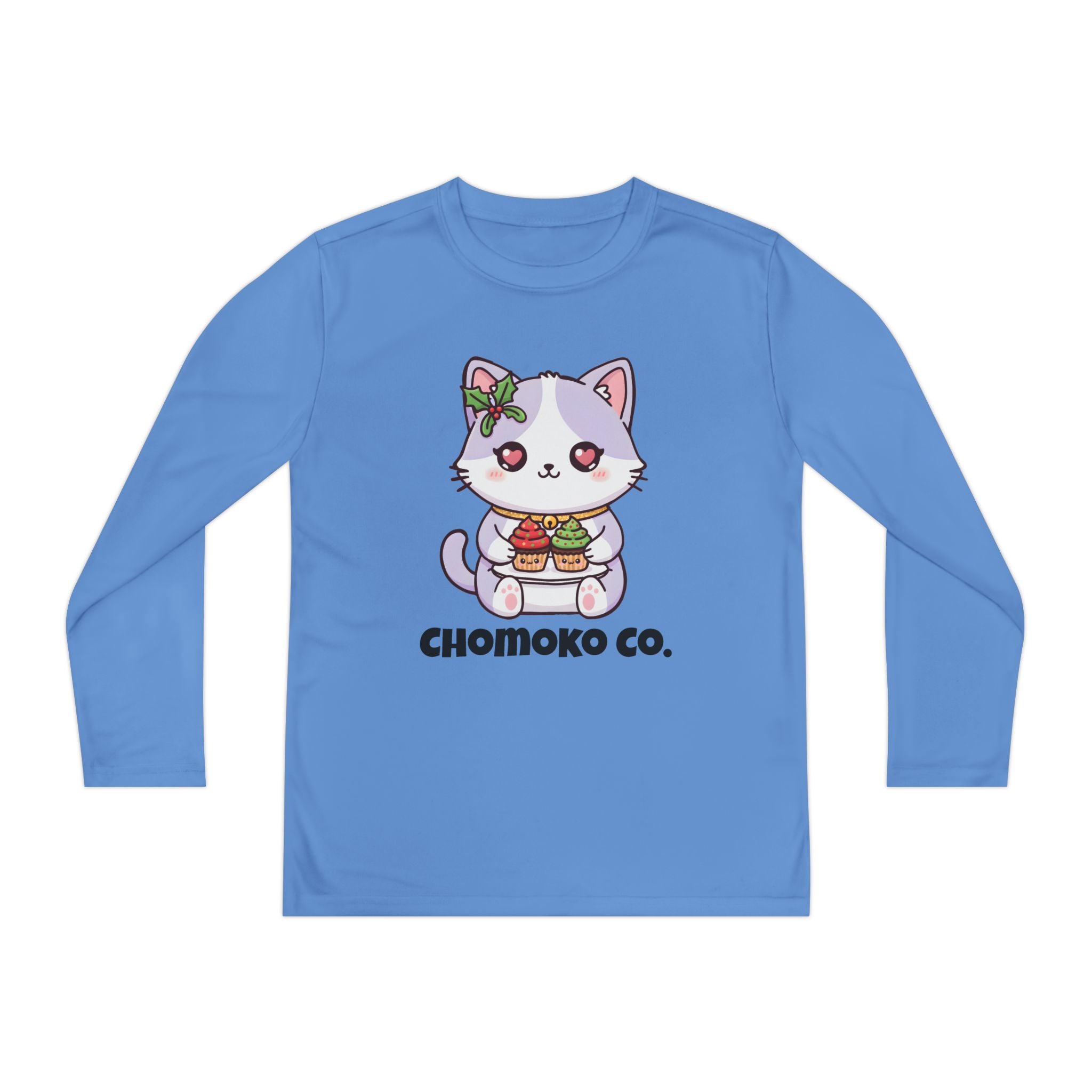 Nori with Christmas Cupcakes Youth Long Sleeve Competitor Tee