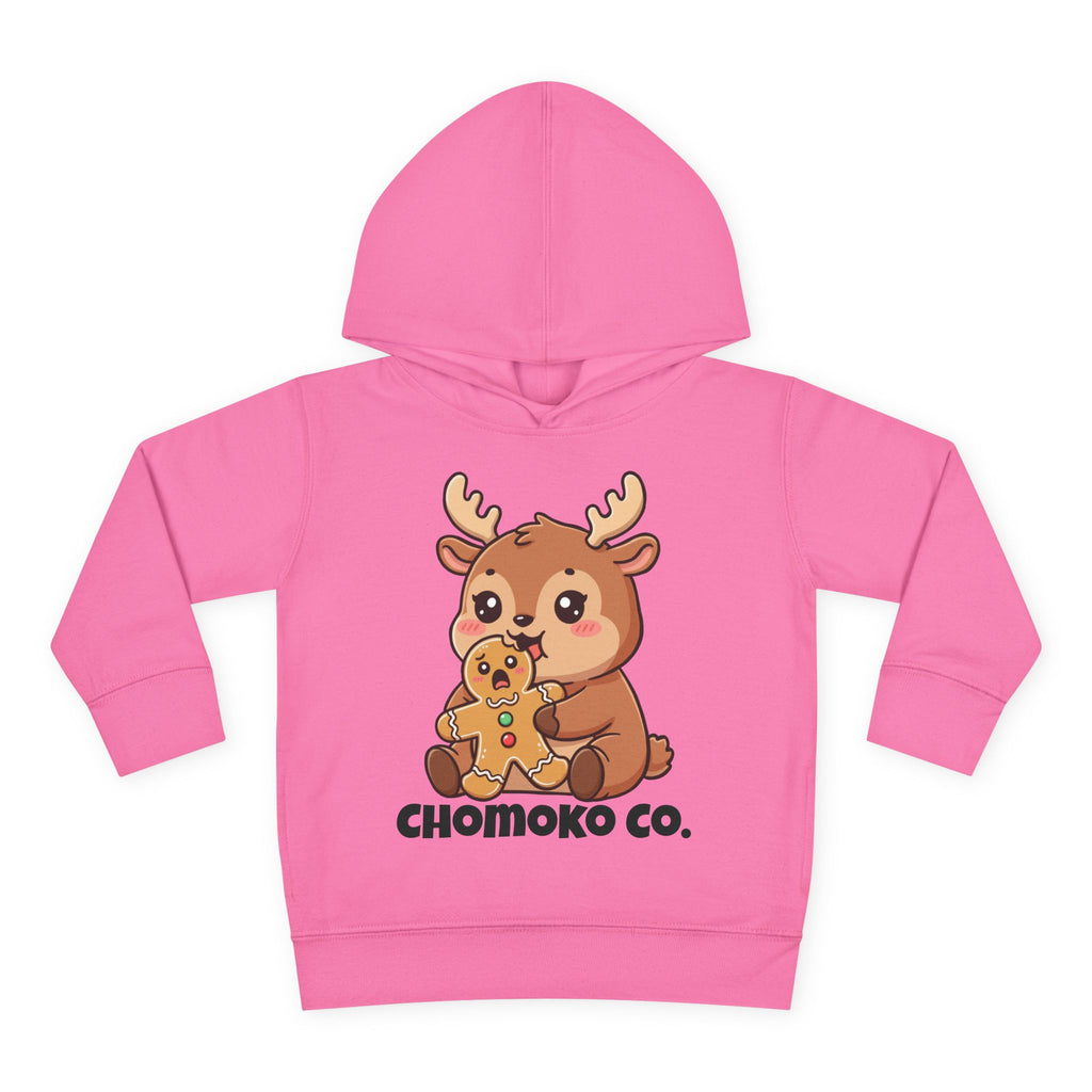 Haru eating a Gingerbread Man Toddler Pullover Fleece Hoodie