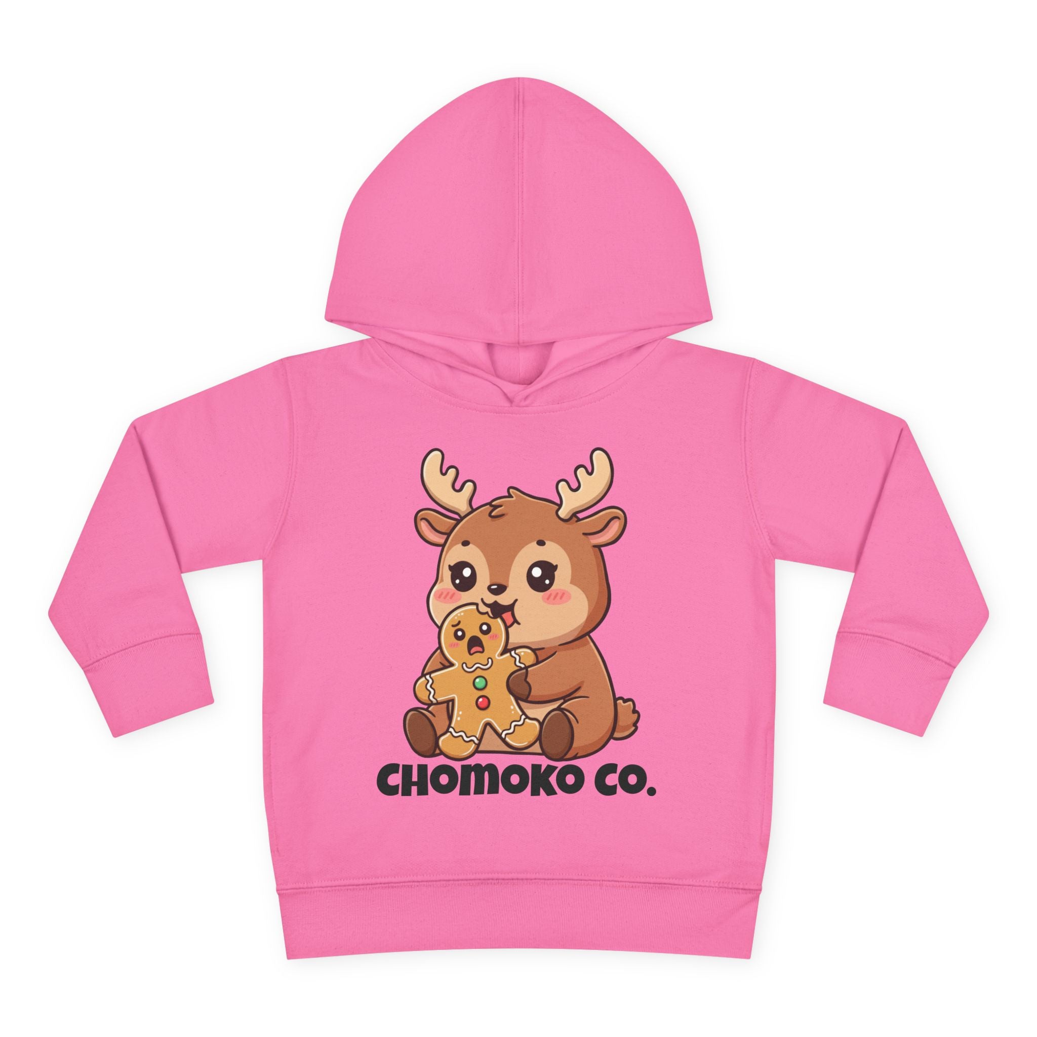 Haru eating a Gingerbread Man Toddler Pullover Fleece Hoodie