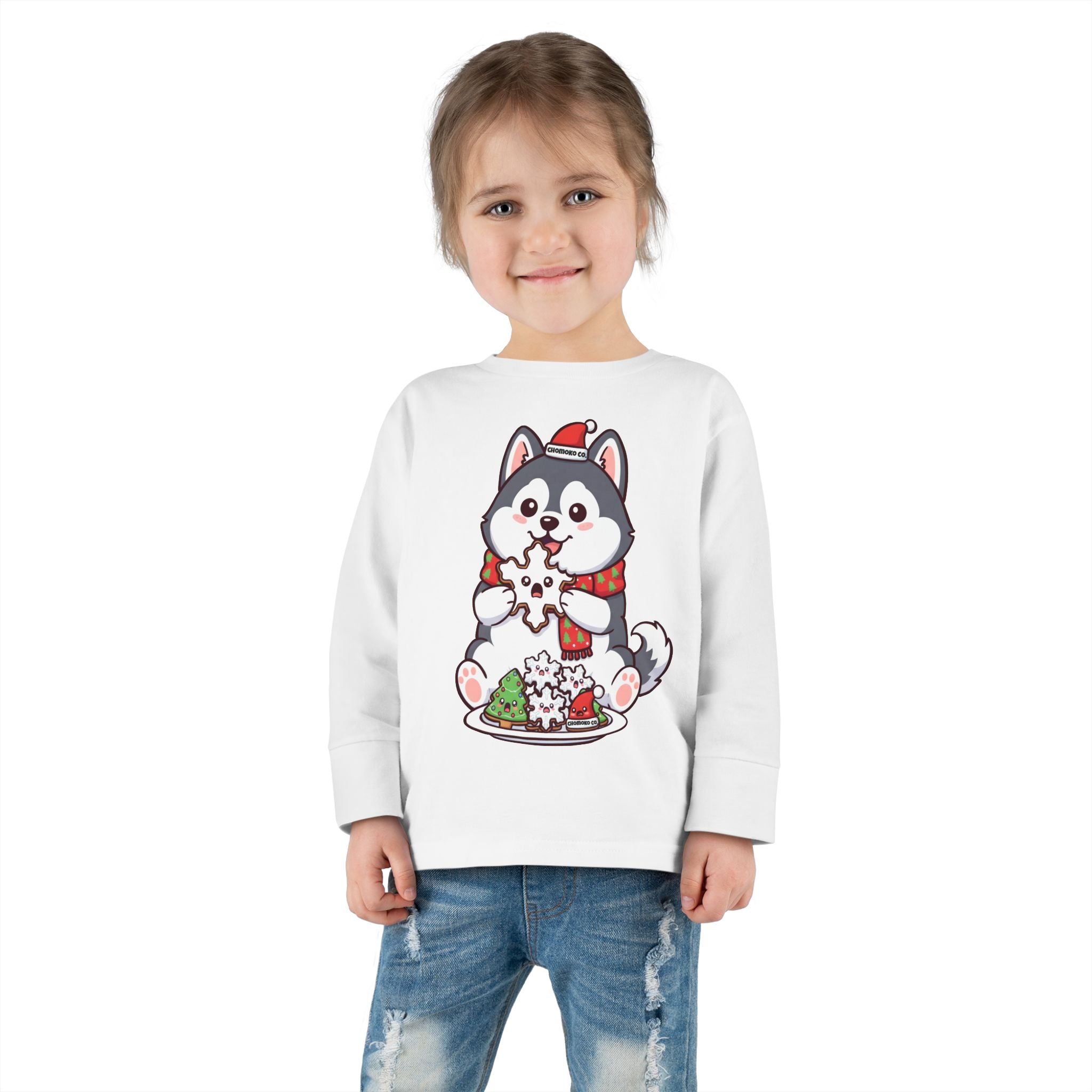 Koda eating Sugar cookies Toddler Long Sleeve Tee
