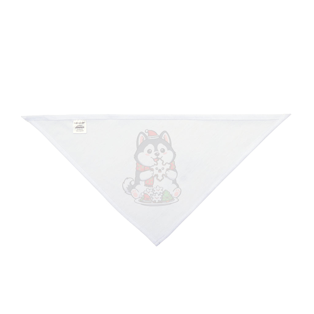 Koda eating Christmas Sugar Cookies Pet Bandana