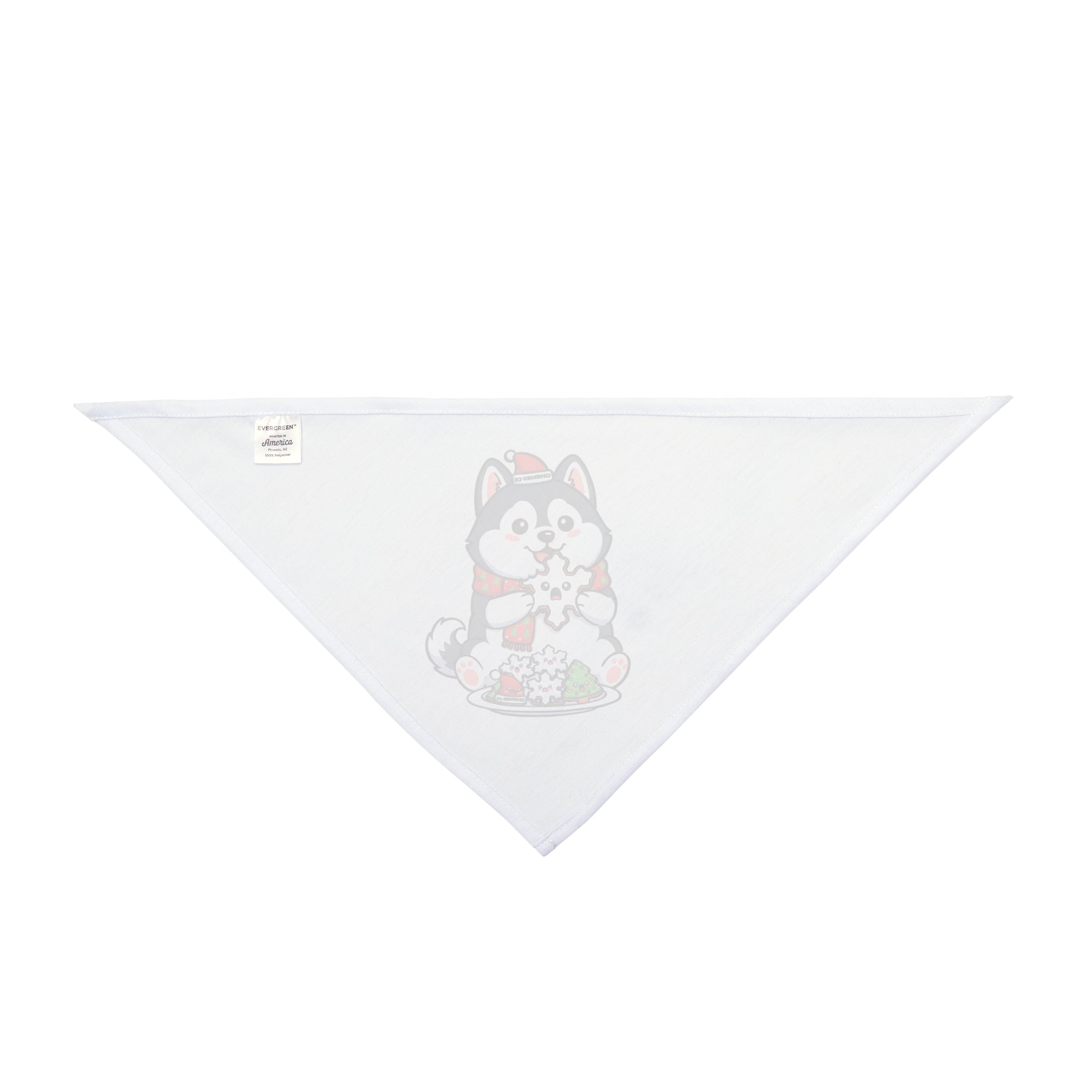 Koda eating Christmas Sugar Cookies Pet Bandana