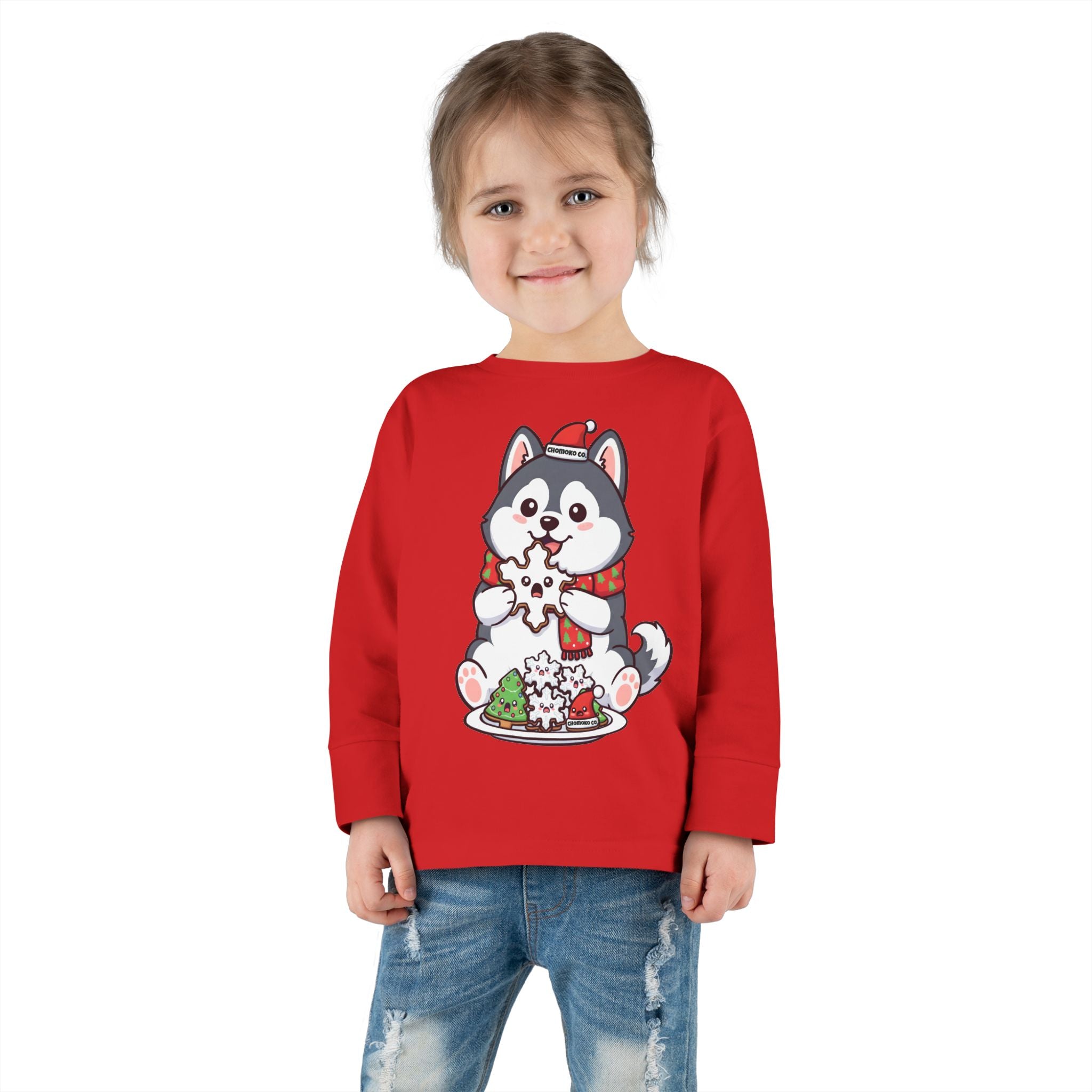 Koda eating Sugar cookies Toddler Long Sleeve Tee
