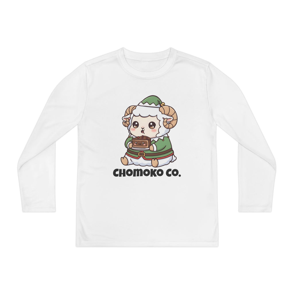 Bashi in an elf costume Youth Long Sleeve Competitor Tee
