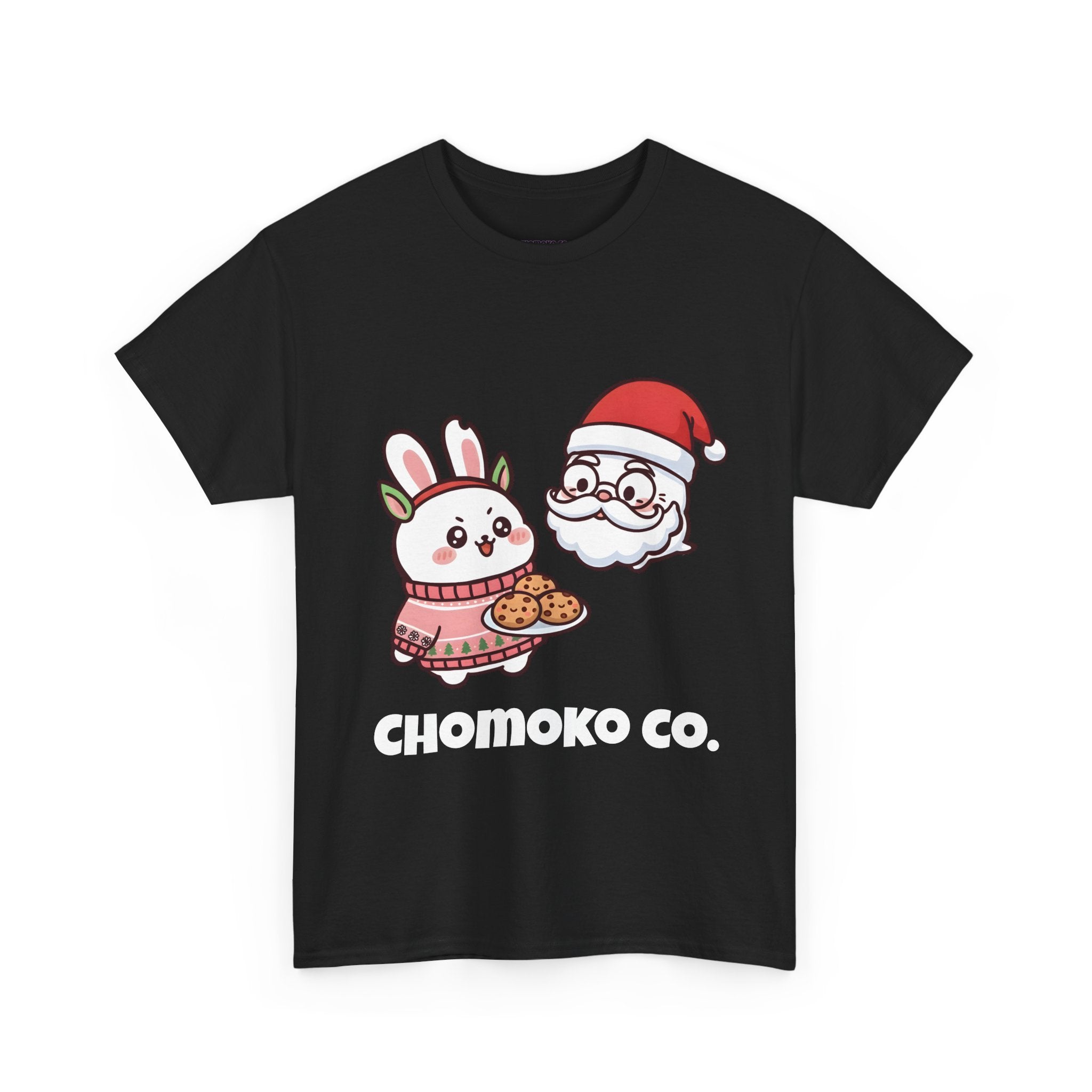 Chomoko and Oji Cookie Sharing Tee | Christmas Cute Holiday Shirt