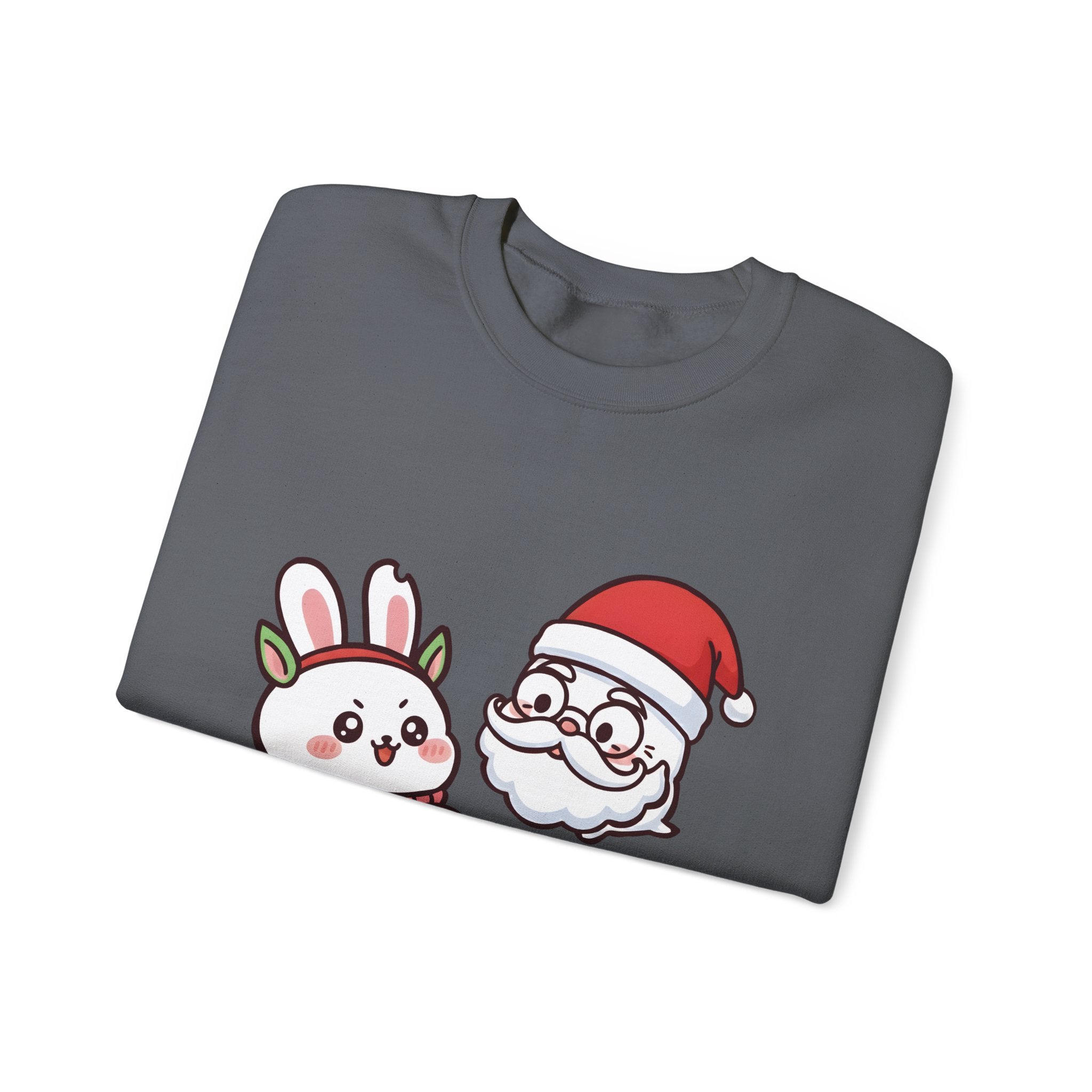 Chomoko with Oji dressed as Santa Cookie Plate Sweatshirt | CHOMOKO CO.