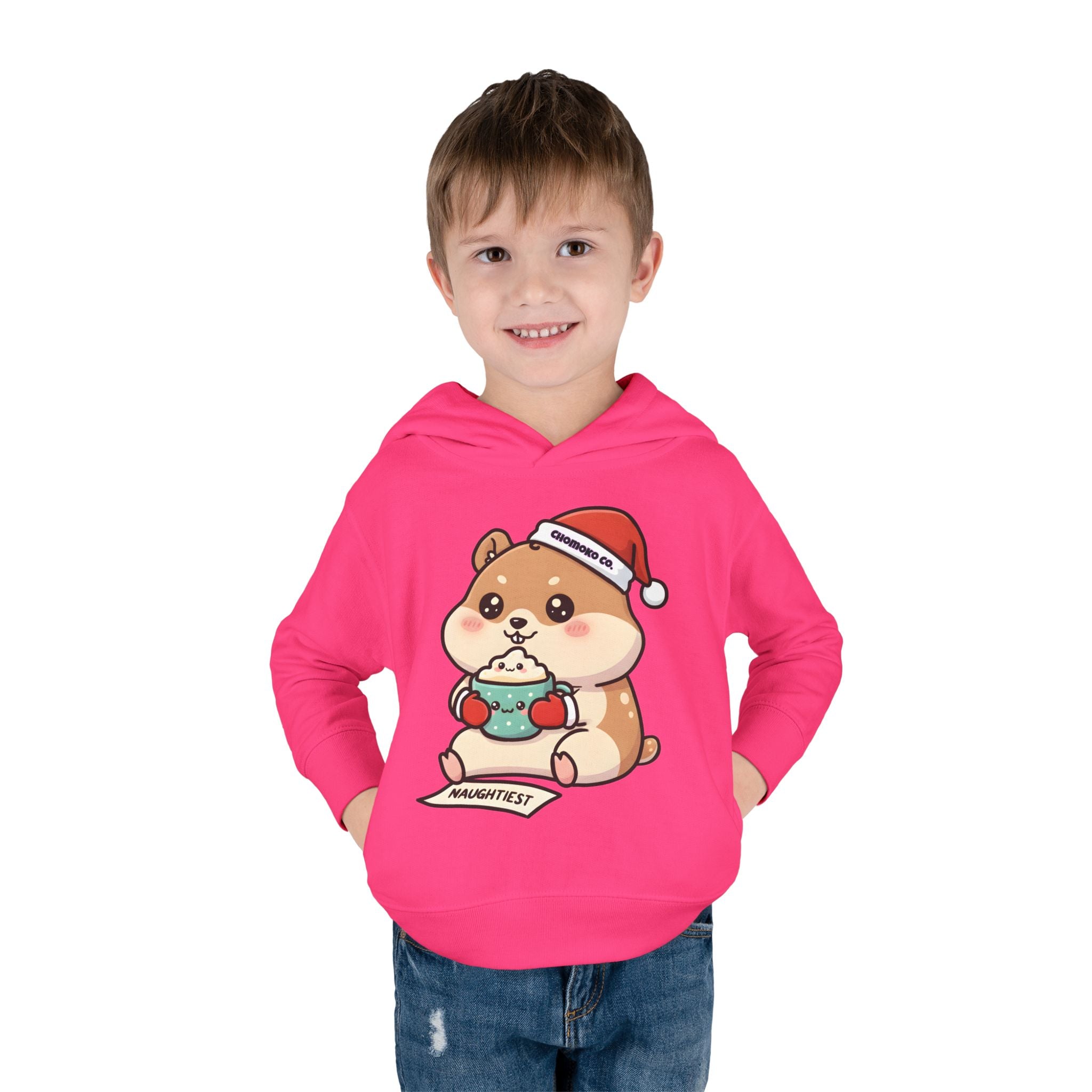 Atsu drinking Eggnog Toddler Pullover Fleece Hoodie
