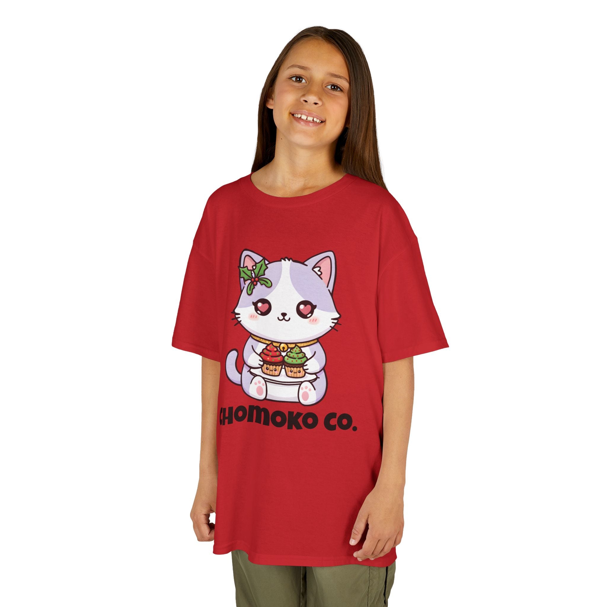 Nori with Christmas Cupcakes Kids Heavy Cotton™ Tee