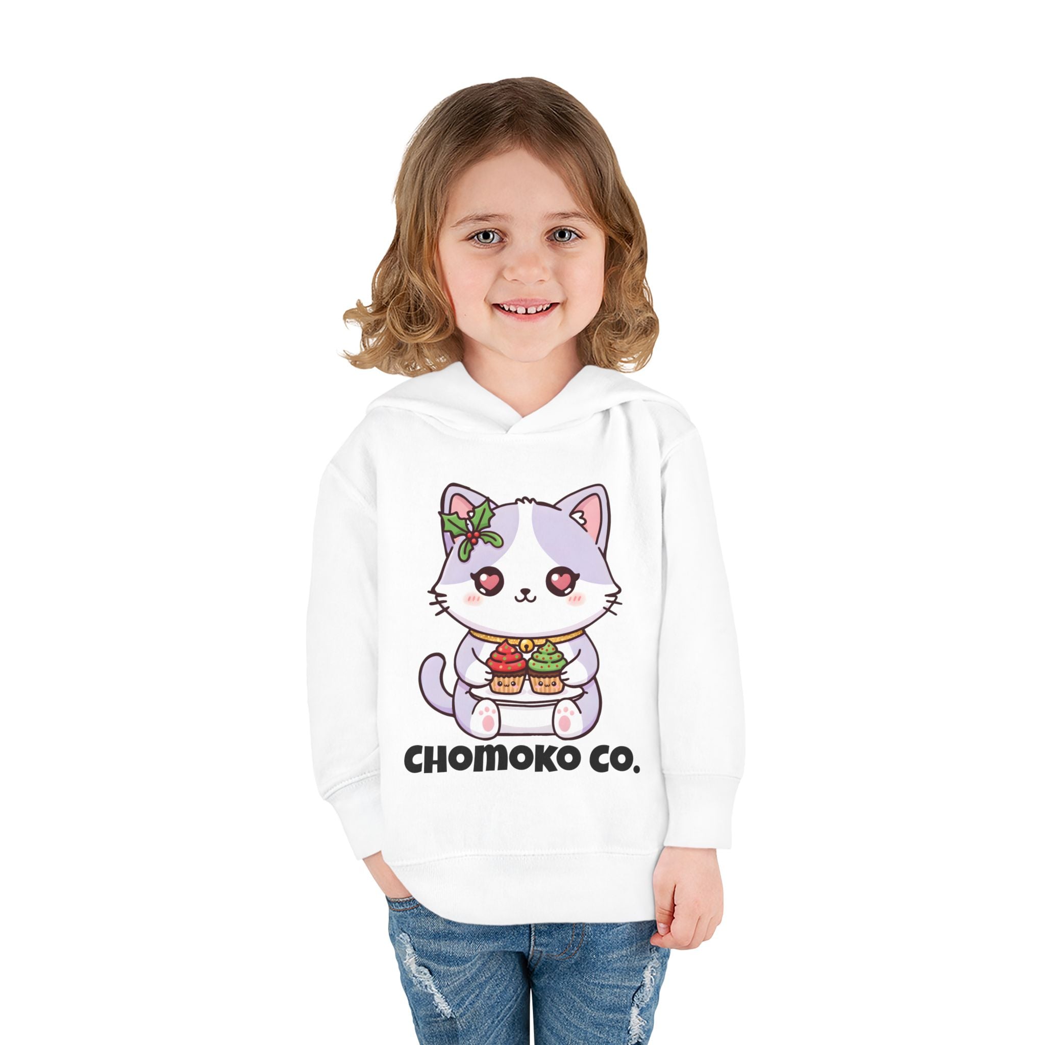 Nori with Christmas Cupcakes Toddler Pullover Fleece Hoodie