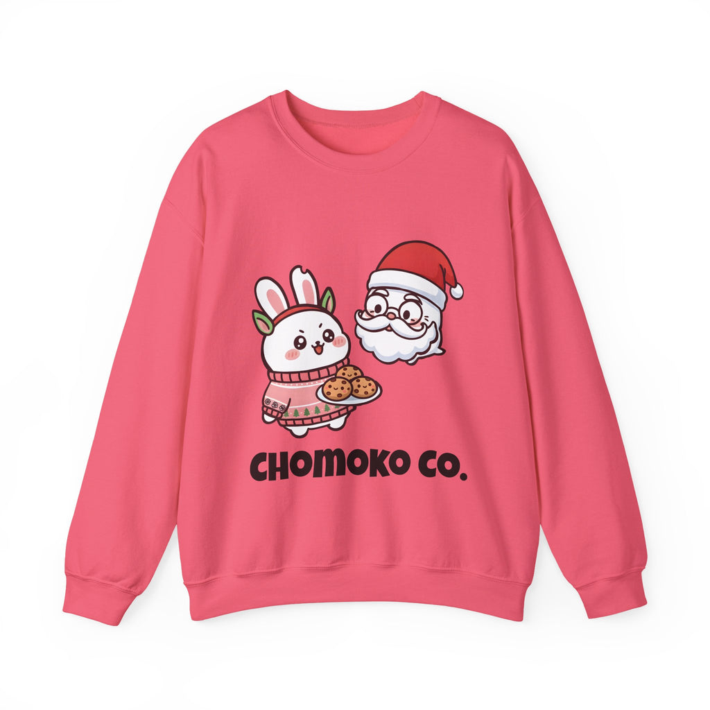 Chomoko with Oji dressed as Santa Cookie Plate Sweatshirt | CHOMOKO CO.