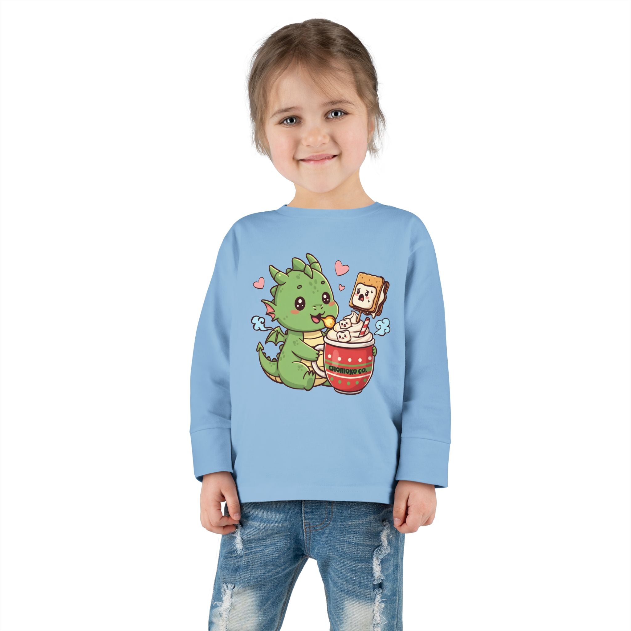 Rinzu drinking Hot chocolate Toddler Long Sleeve Tee