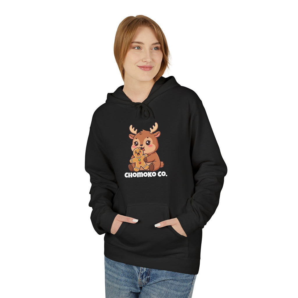 Haru eating a Gingerbread Man Unisex Midweight Softstyle Fleece Hoodie