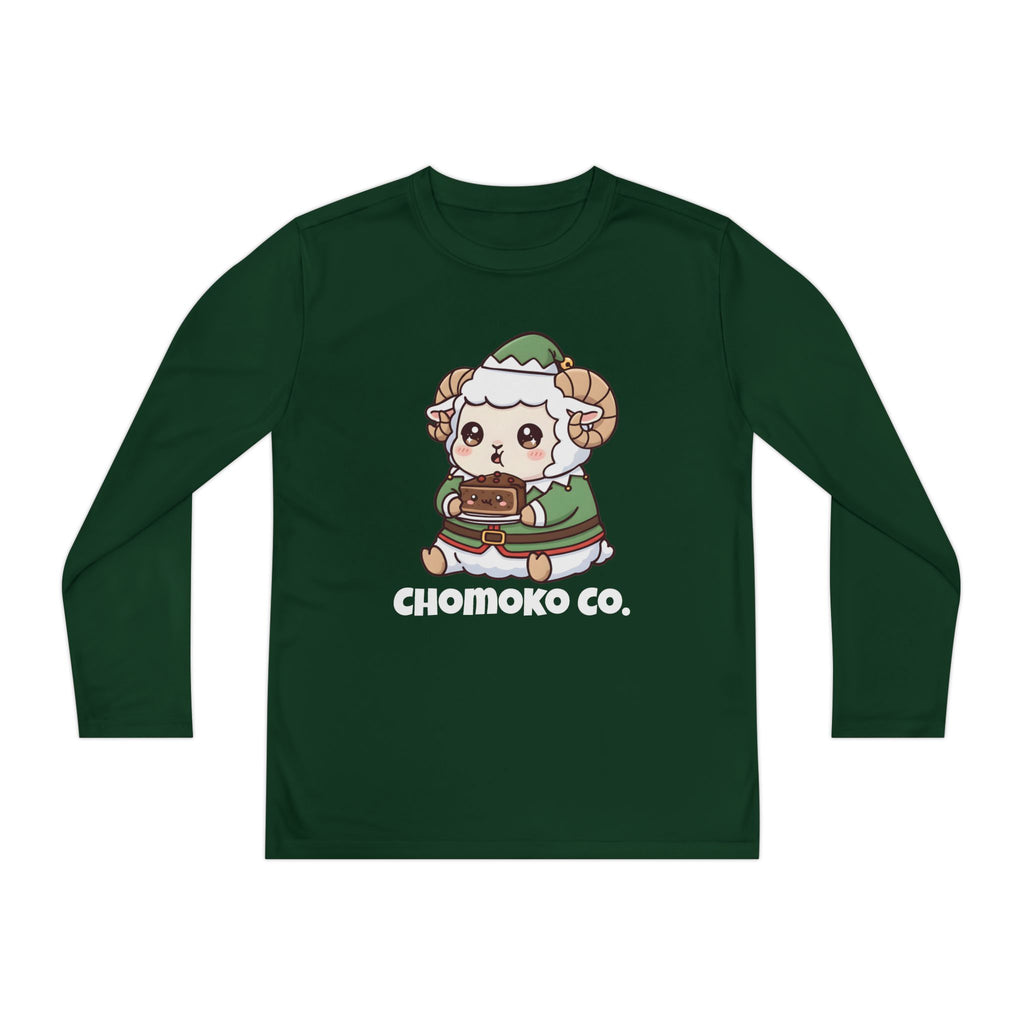 Bashi in an elf costume Youth Long Sleeve Competitor Tee