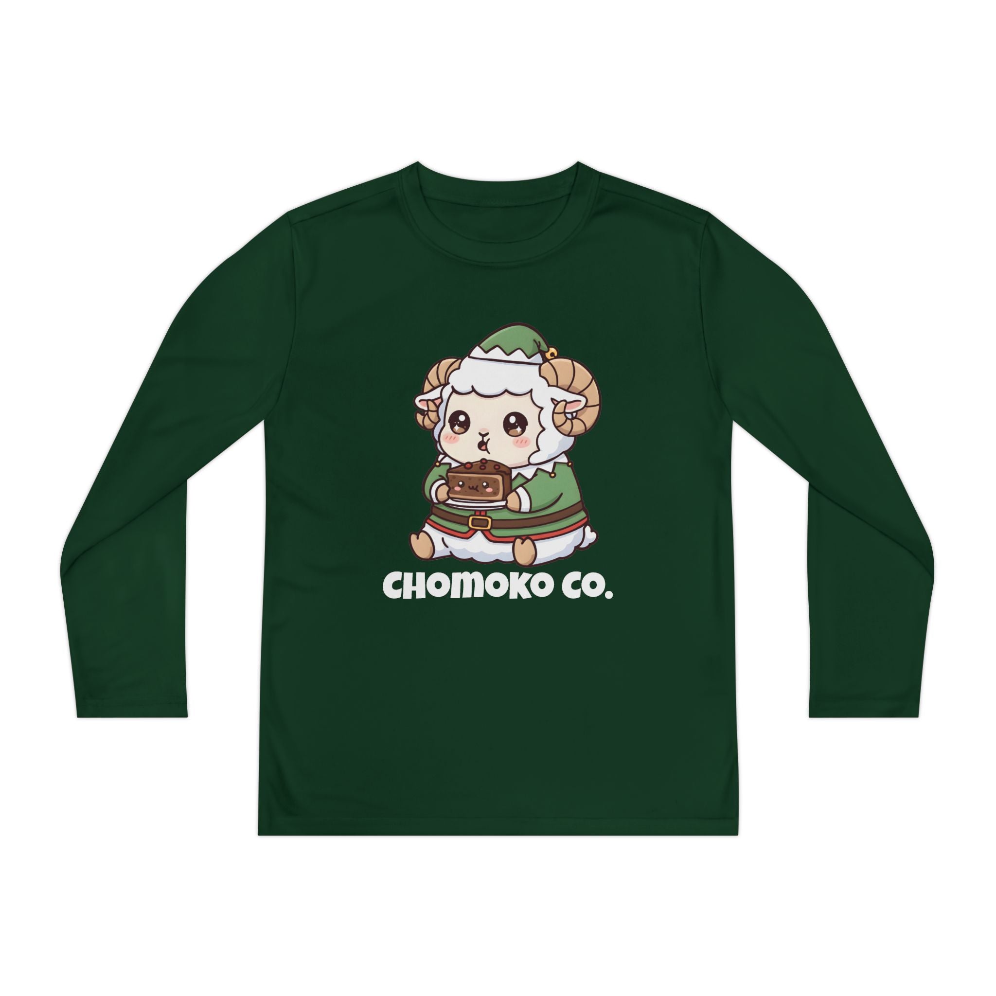 Bashi in an elf costume Youth Long Sleeve Competitor Tee