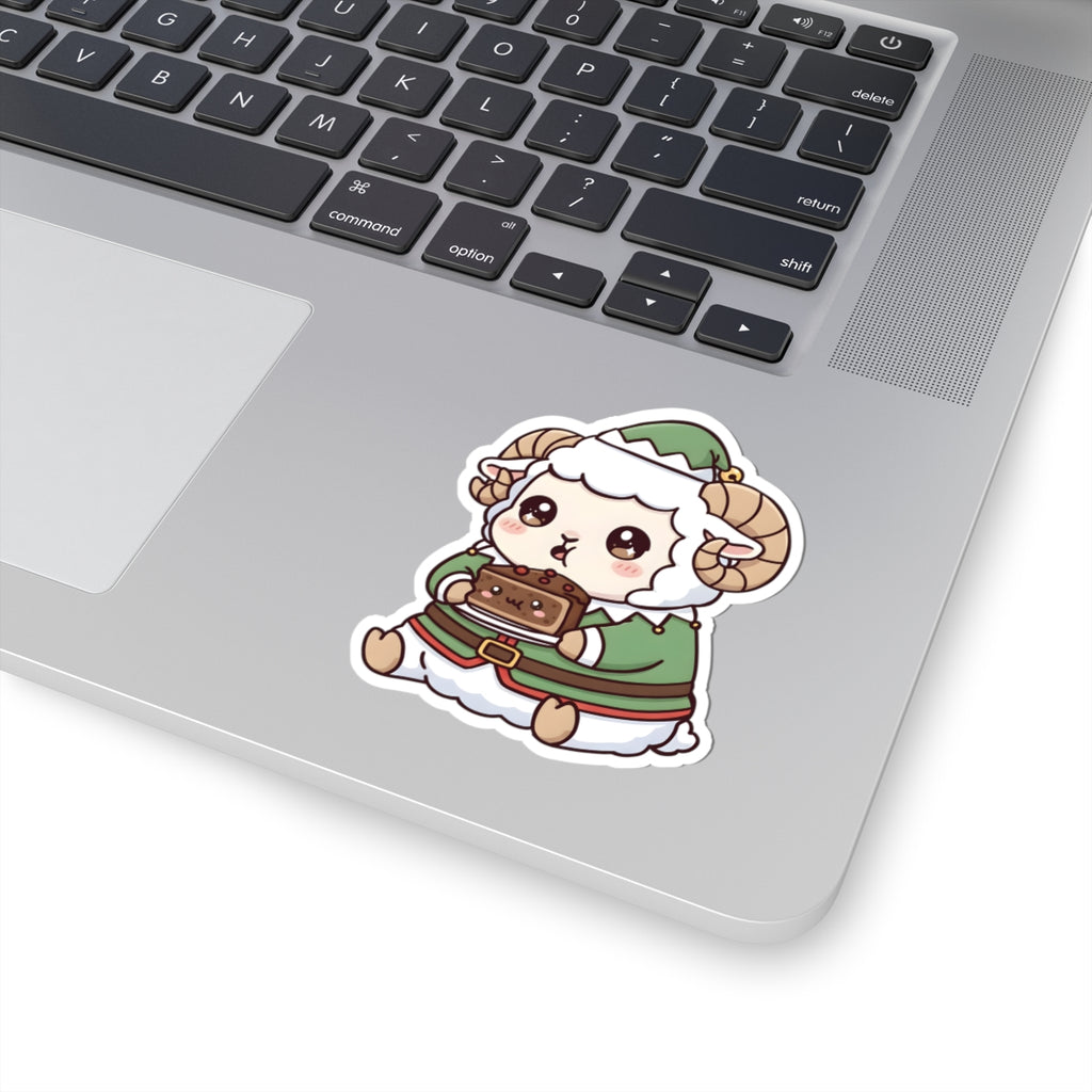 Bashi in an elf costume Kiss-Cut Sticker