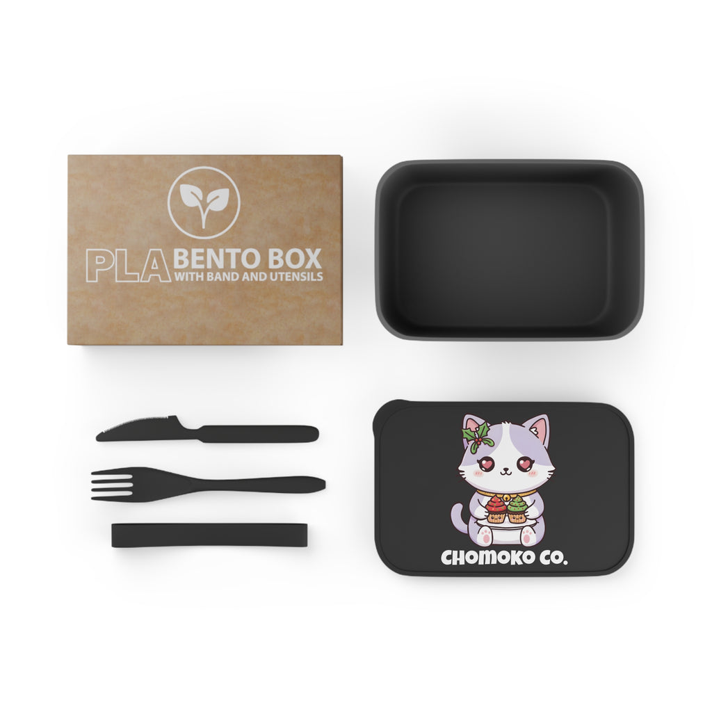 Nori with Christmas Cupcakes PLA Bento Box with Band and Utensils