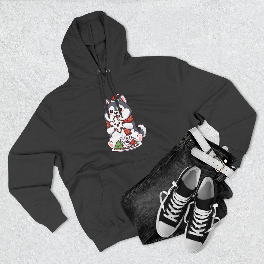Koda eating Sugar cookies Three-Panel Fleece Hoodie