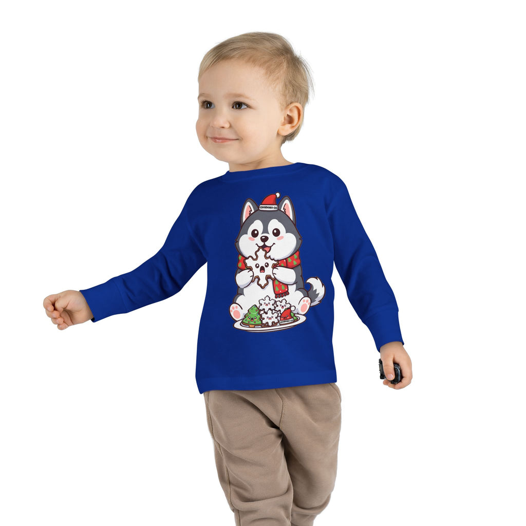 Koda eating Sugar cookies Toddler Long Sleeve Tee