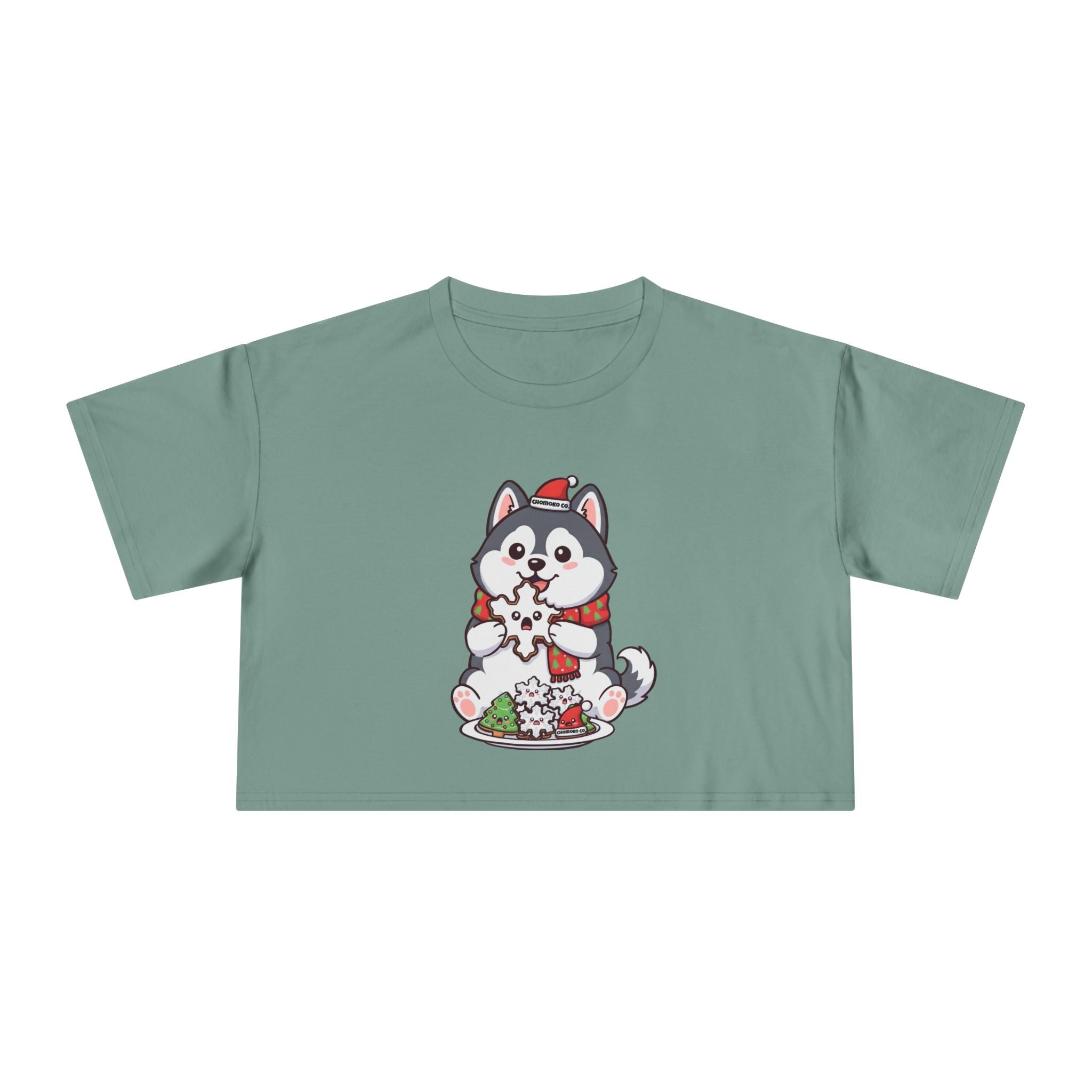 Koda eating Sugar cookies Women's Crop Tee