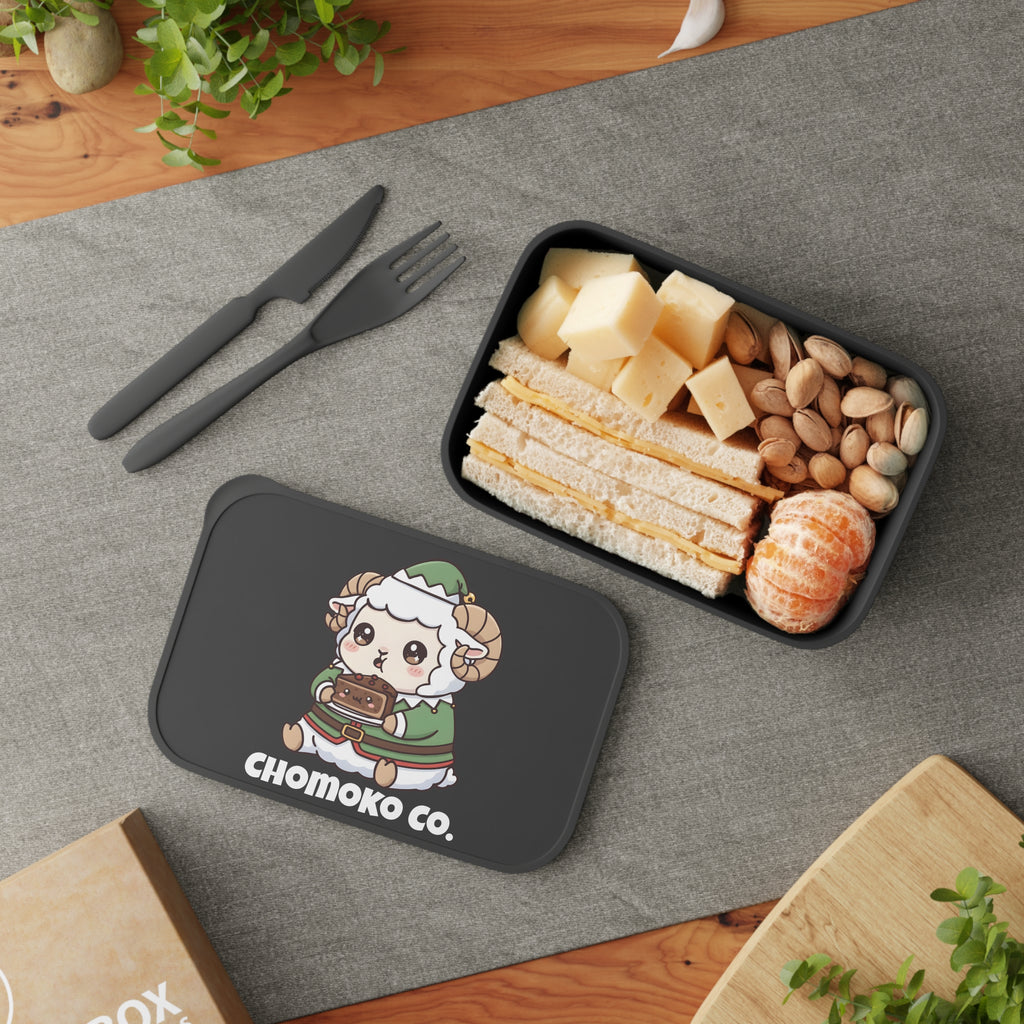 Bashi in an elf costume PLA Bento Box with Band and Utensils