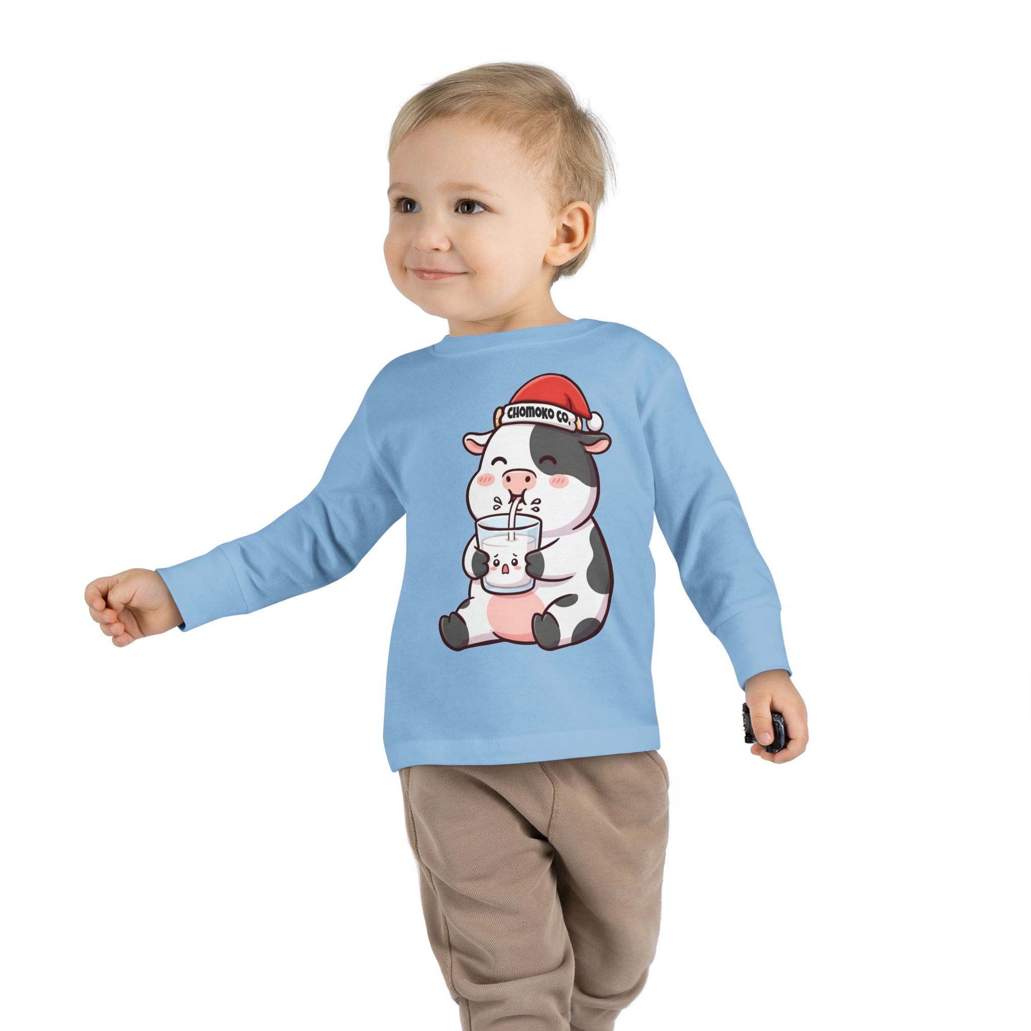 Kolby with Santa hat Toddler Long Sleeve Tee