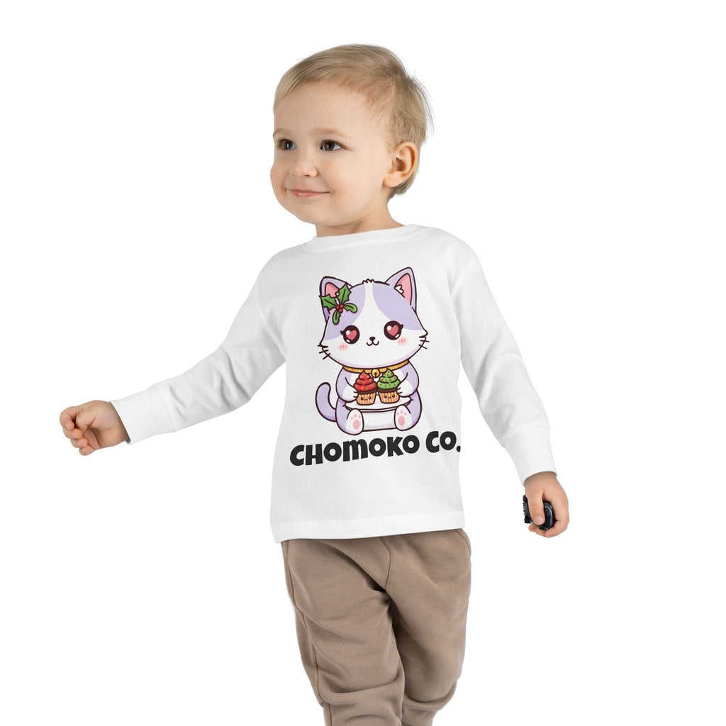 Nori with Christmas Cupcakes Toddler Long Sleeve Tee