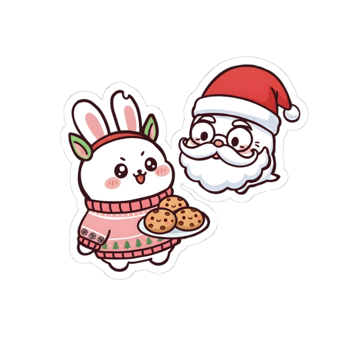 Chomoko and Oji Christmas Kiss-Cut Stickers