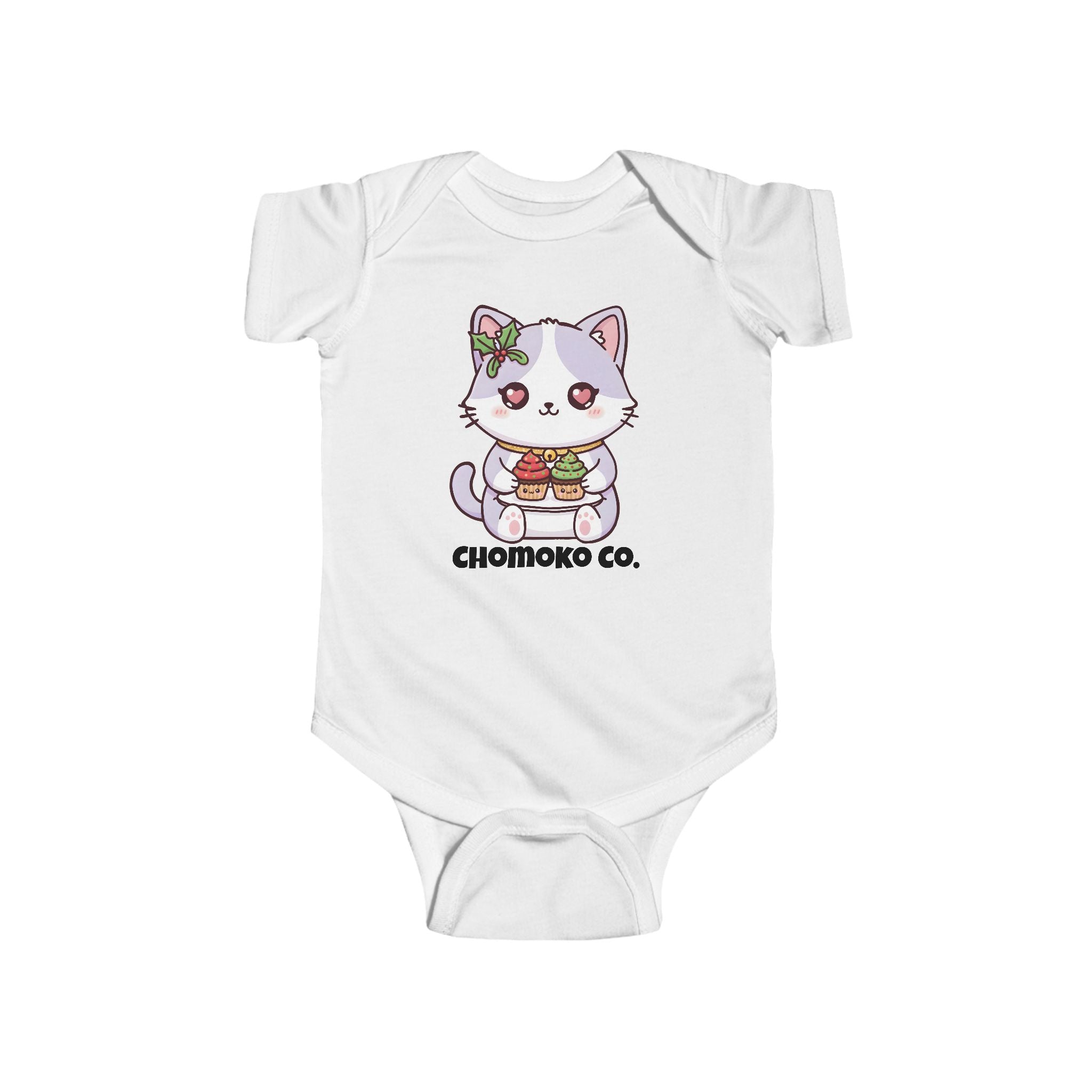 Nori with Christmas Cupcakes Infant Fine Jersey Bodysuit