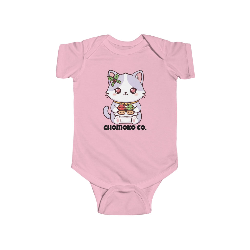 Nori with Christmas Cupcakes Infant Fine Jersey Bodysuit