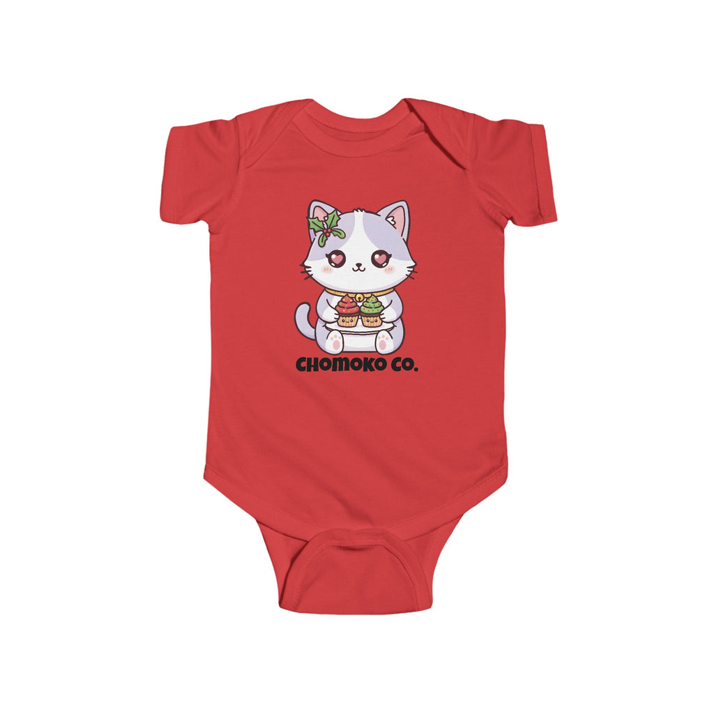 Nori with Christmas Cupcakes Infant Fine Jersey Bodysuit
