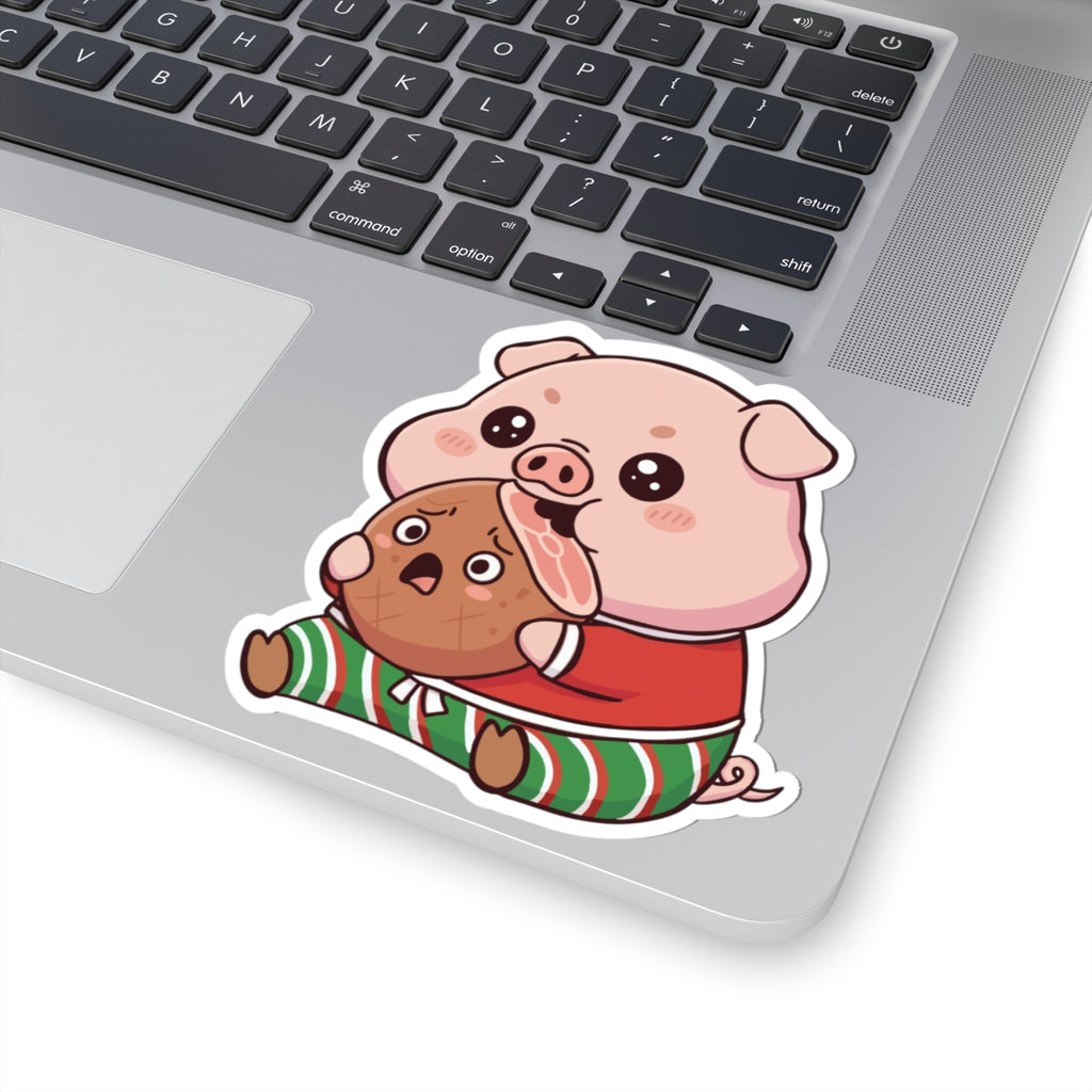 Okui in Christmas pajamas Kiss-Cut Sticker